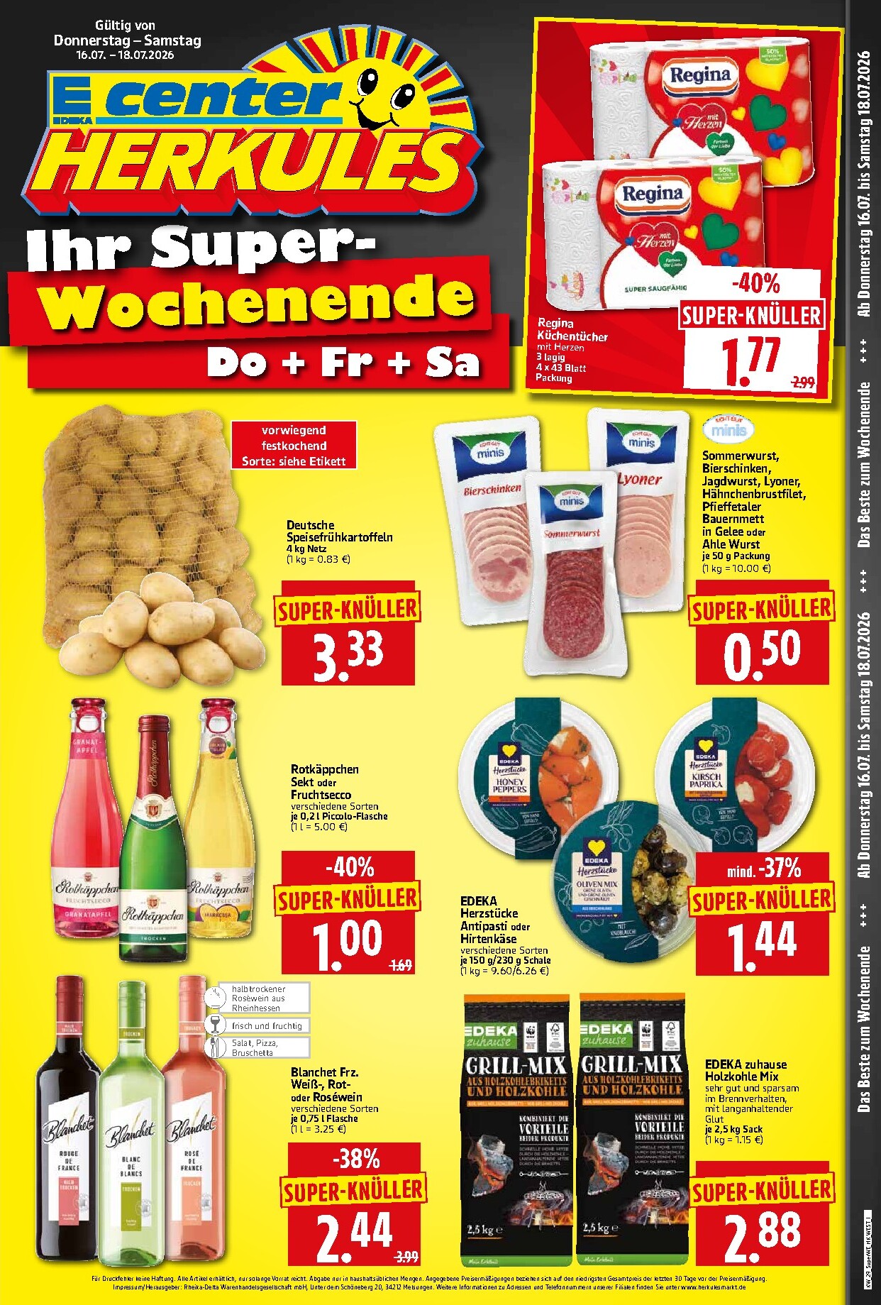 Herkules - Sonderbeilage Prospekt nächste Woche – von Donnerstag 16.07.2026 bis Samstag 18.07.2026