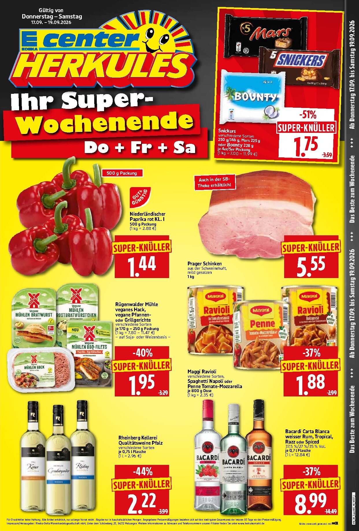 Herkules - Lebensmittel Prospekt nächste Woche – von Donnerstag 17.09.2026 bis Samstag 19.09.2026