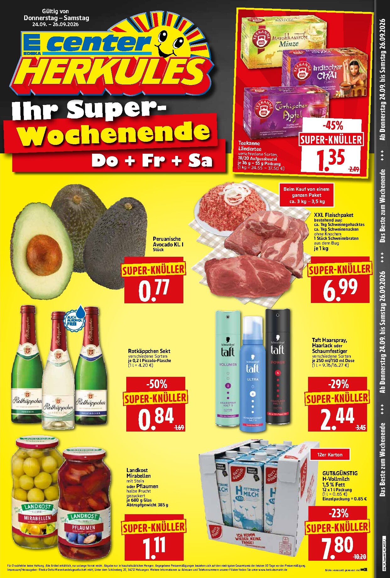 Herkules - Wochenende Prospekt nächste Woche – von Donnerstag 24.09.2026 bis Samstag 26.09.2026