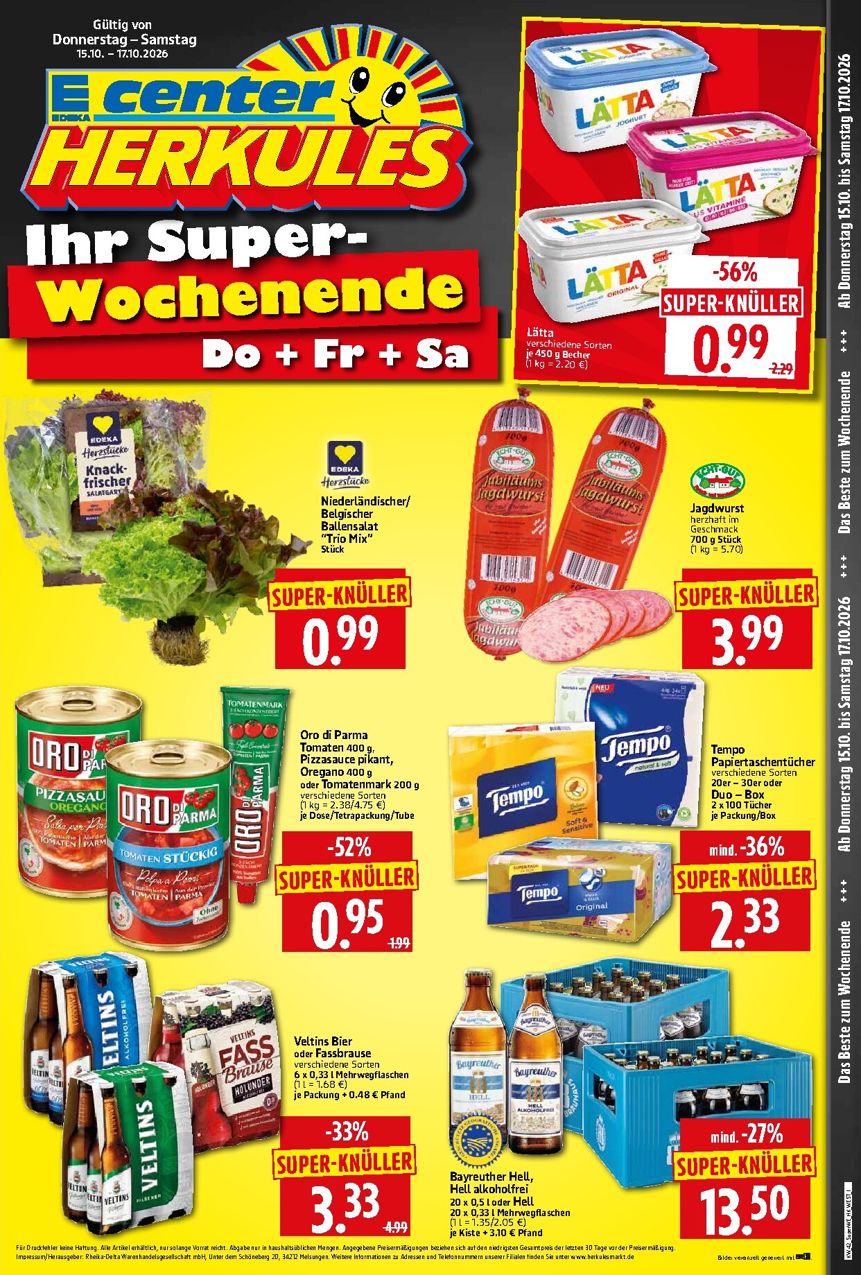 Herkules - Sonderbeilage Prospekt nächste Woche – von Donnerstag 15.10.2026 bis Samstag 17.10.2026