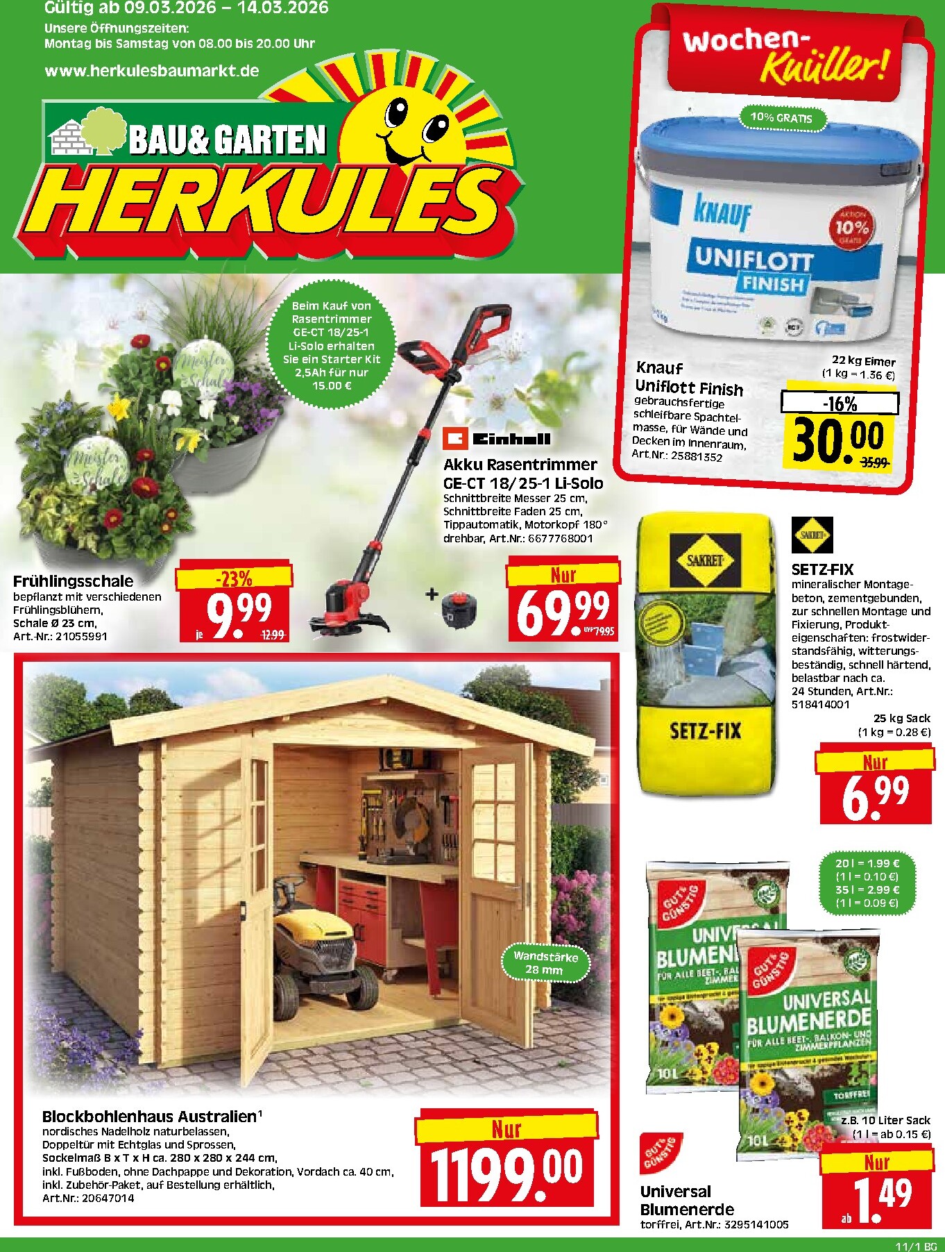 Herkules - Bau & Garten-Prospekt gültig vom 09.03.2026 bis 14.03.2026