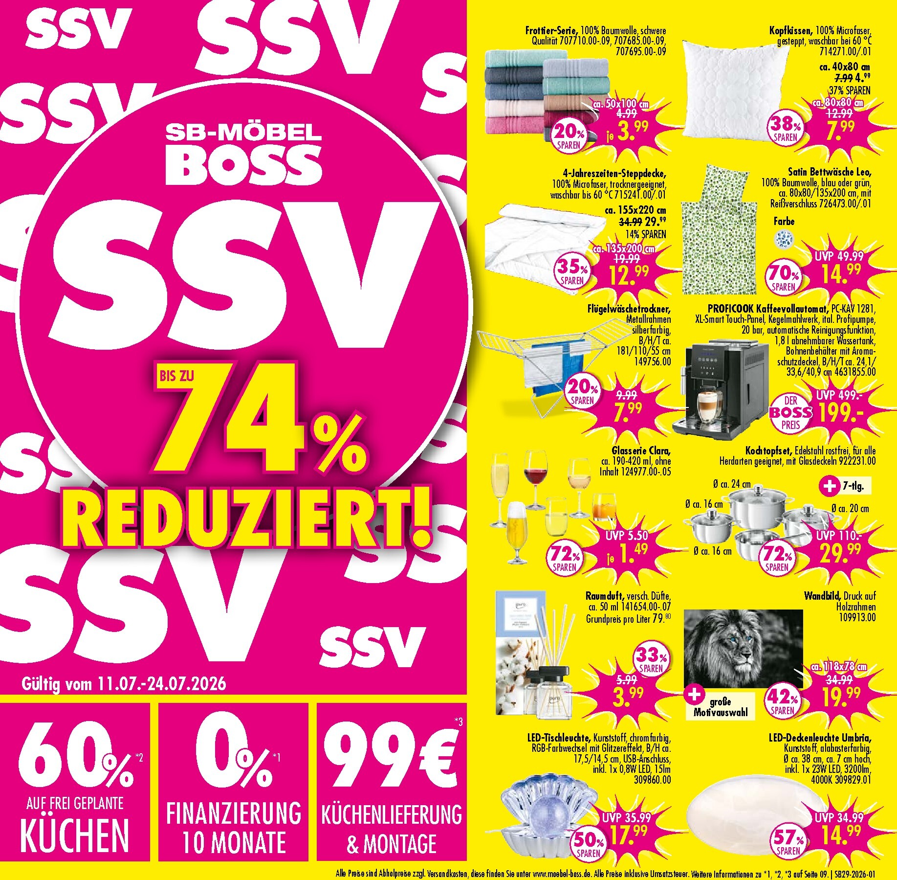 SB Möbel BOSS Prospekt – von Samstag 11.07.2026 bis Freitag 24.07.2026