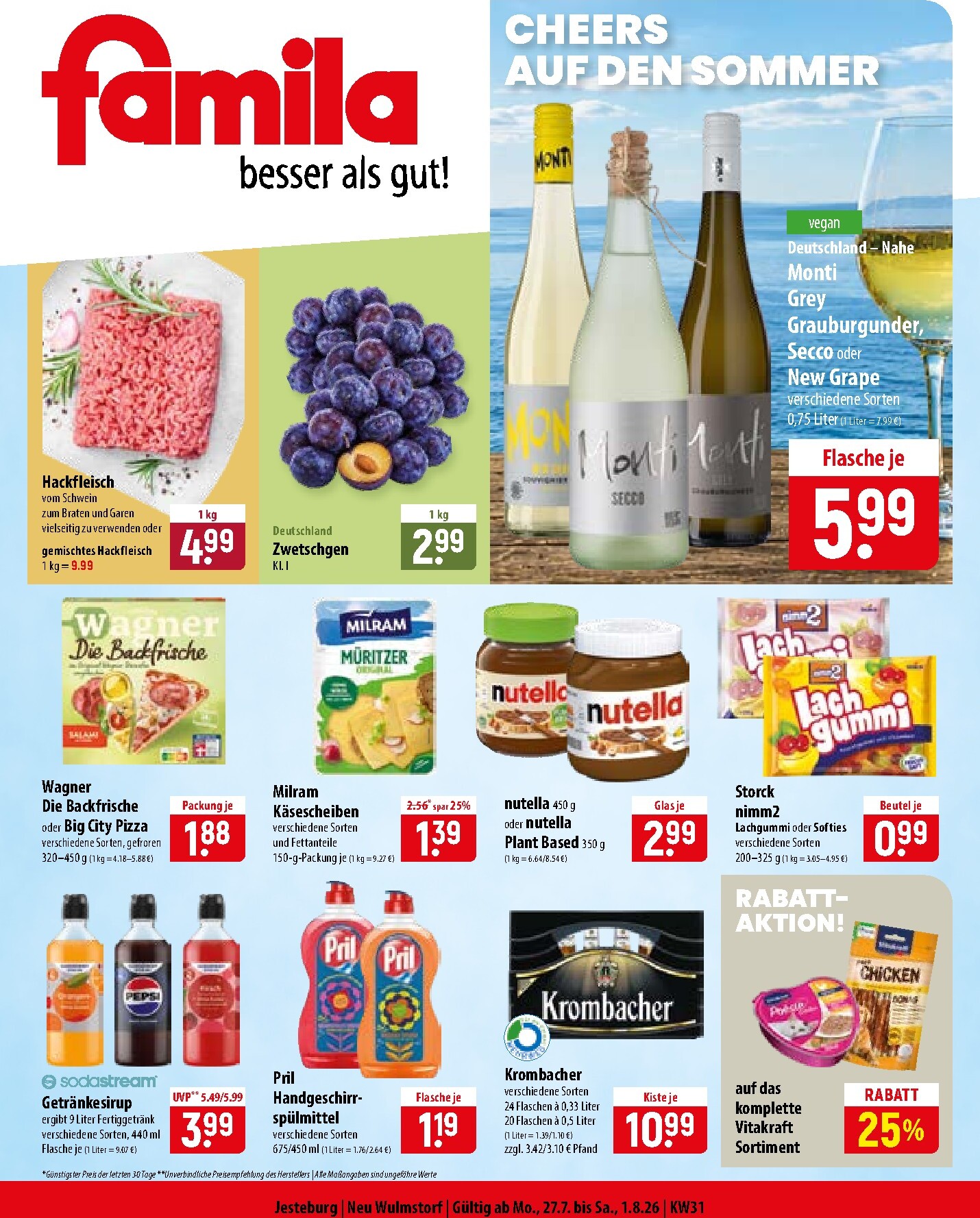 Famila Nordost Prospekt nächste Woche – von Montag 27.07.2026 bis Samstag 01.08.2026