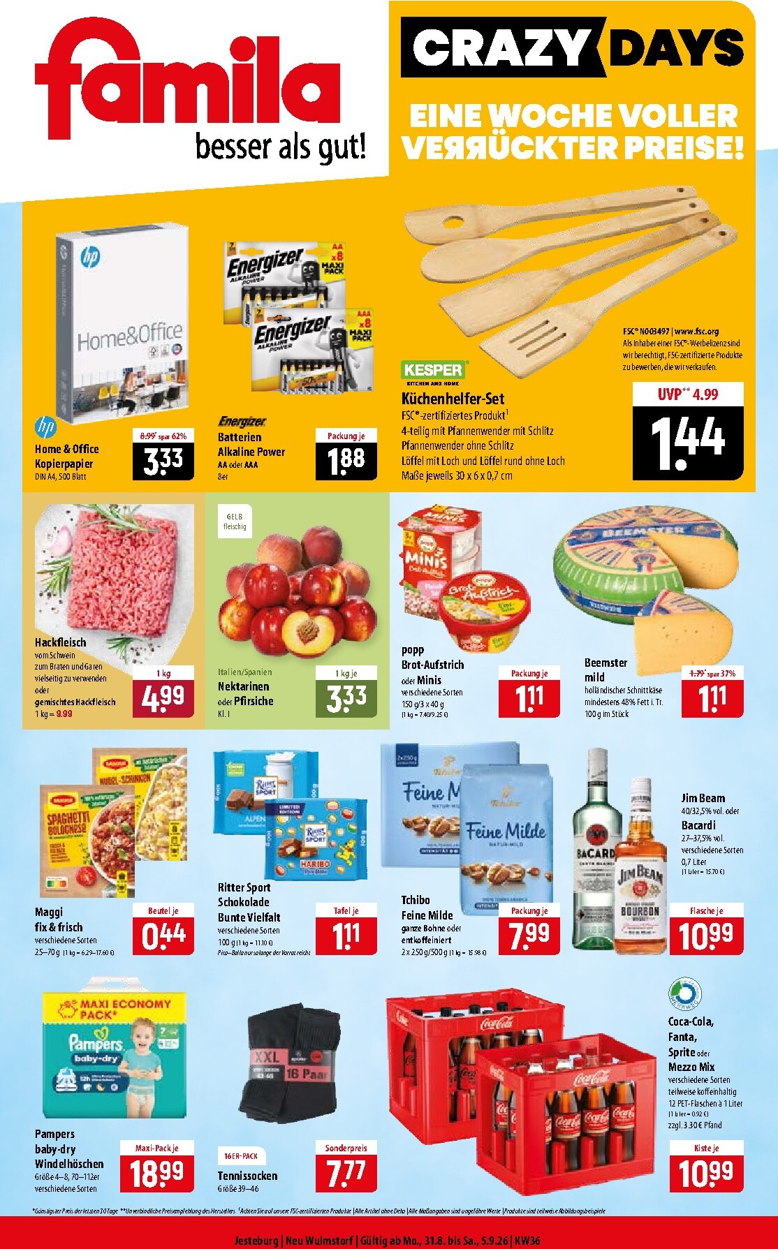Famila Nordost Prospekt nächste Woche – von Montag 31.08.2026 bis Samstag 05.09.2026