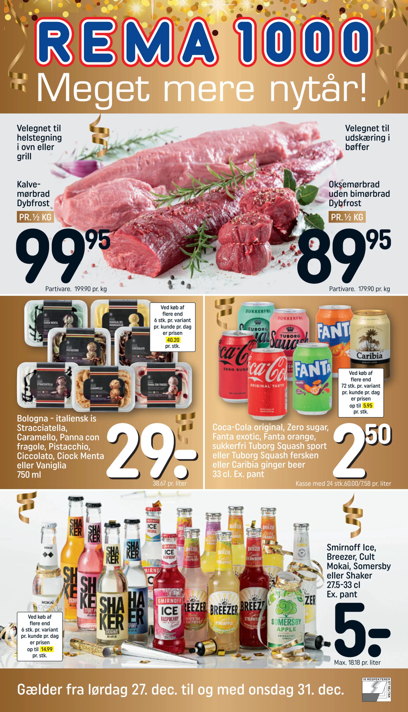 Store tilbud hos Rema 1000, Bilka, LIDL - Spar på oksemørbrad, drikkevarer og skyr lige nu! (2025-12-29)