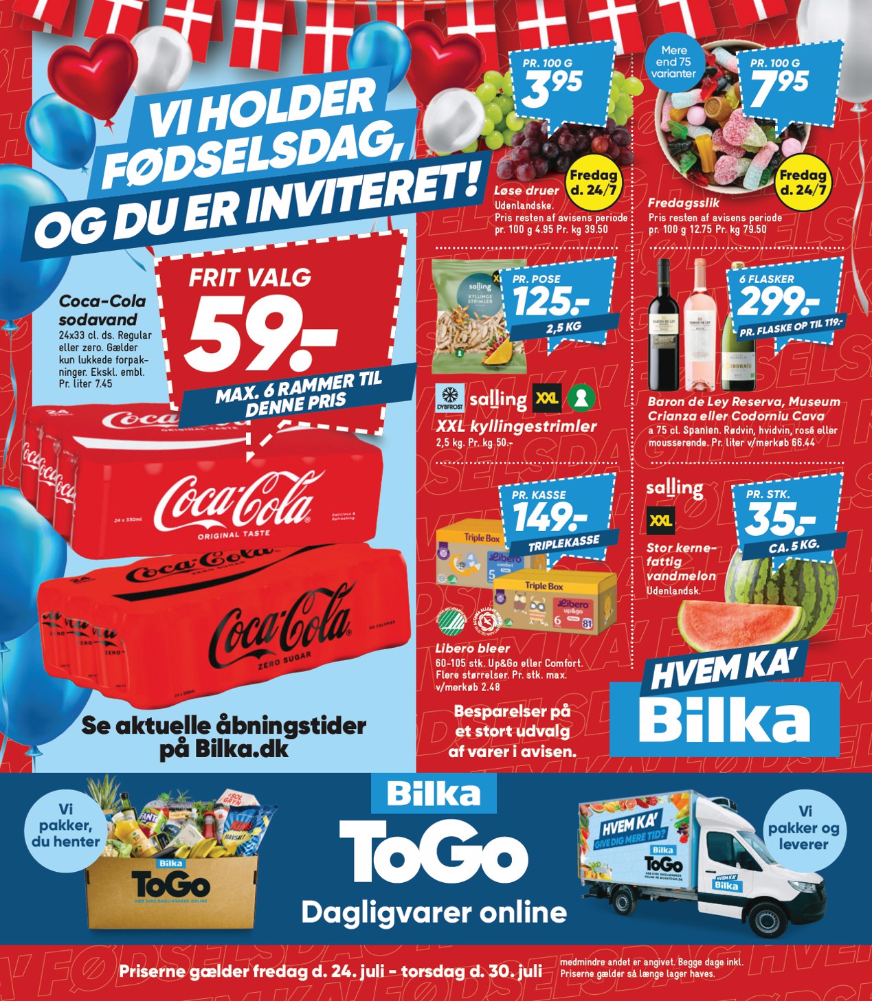 Bilka - Bilka Avisen Få inspiration til ugens indkøb i Bilka Avisen - spændende nyheder og sæsonaktuelle produkter hver uge. Gå på opdagelse og se, hvad der venter denne uge hos Bilka. tilbudsavis for næste uge fra fredag, 24.07.2026 til torsdag, 30.