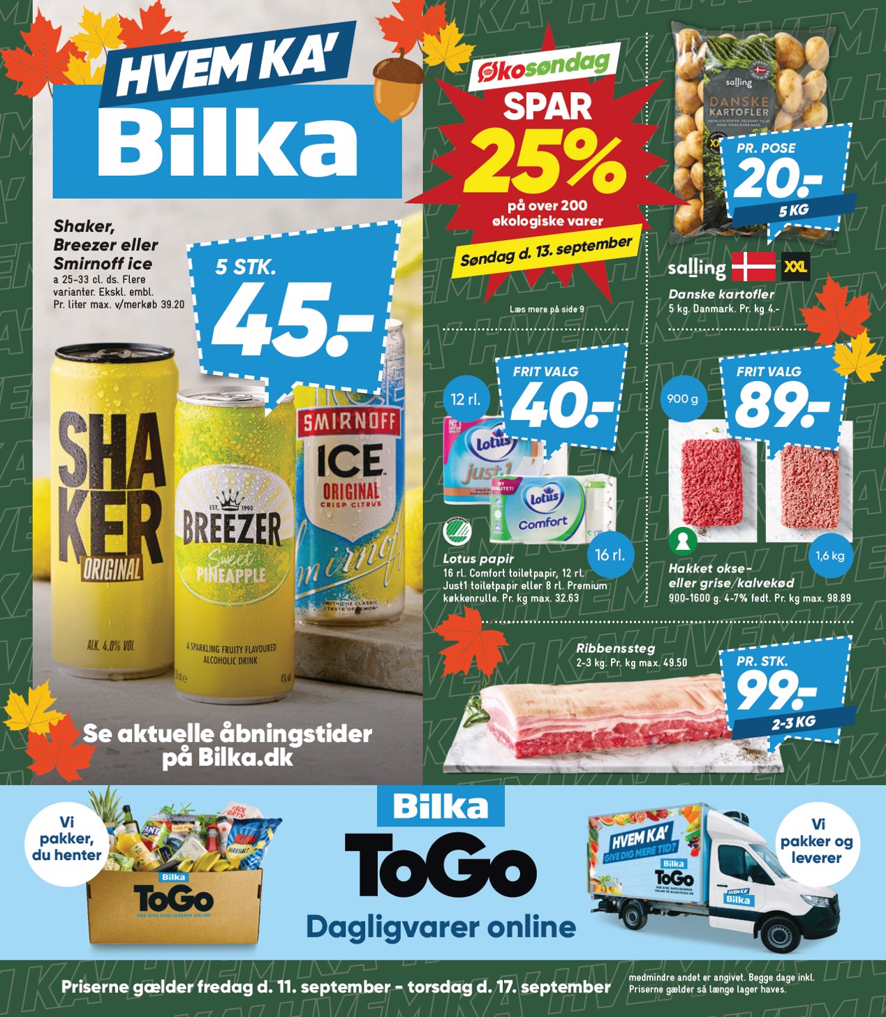 Bilka tilbudsavis for næste uge fra fredag, 11.09.2026 til torsdag, 17.09.2026