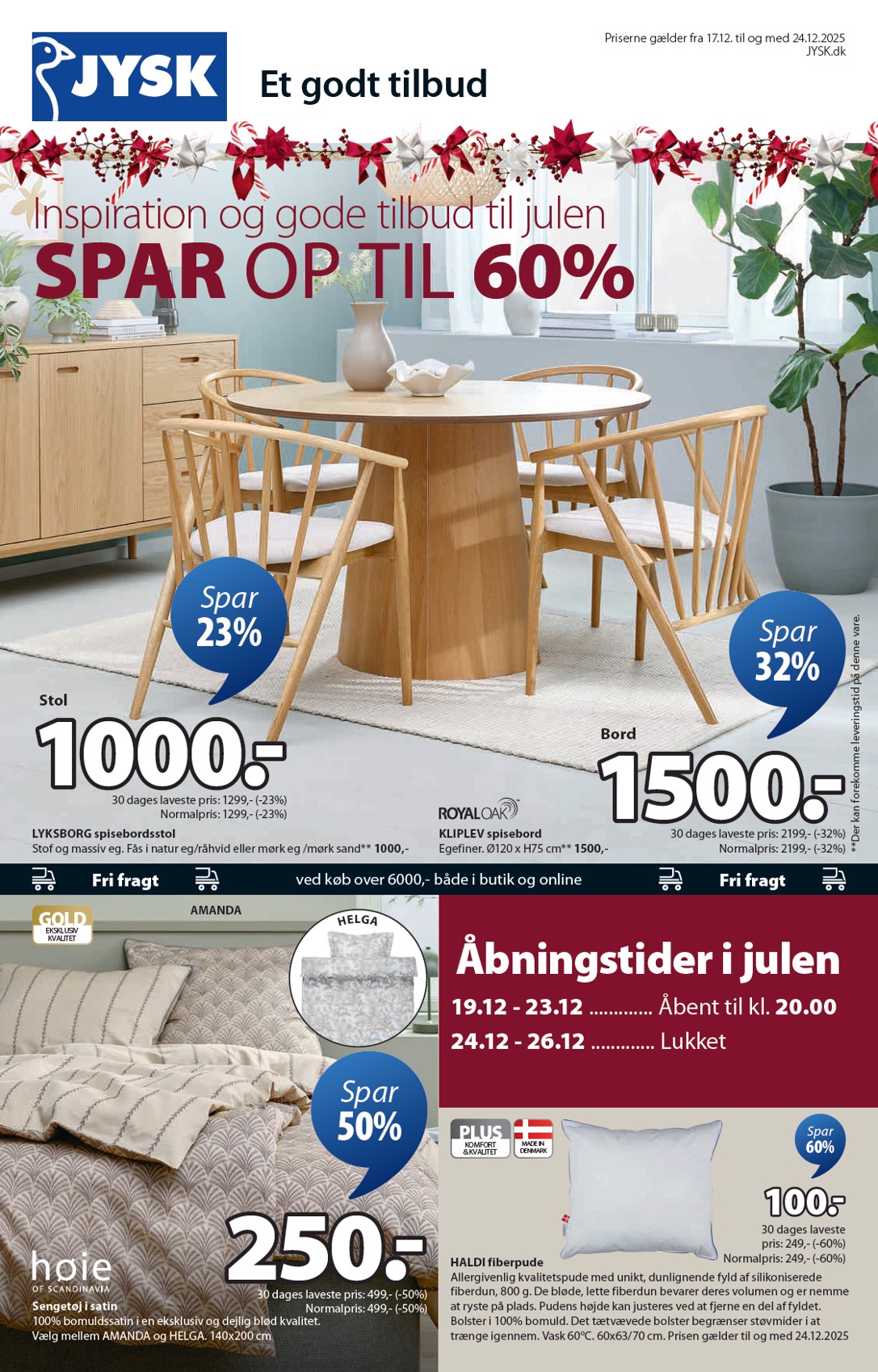 JYSK tilbudsavis gyldig fra 17.12. til 24.12.