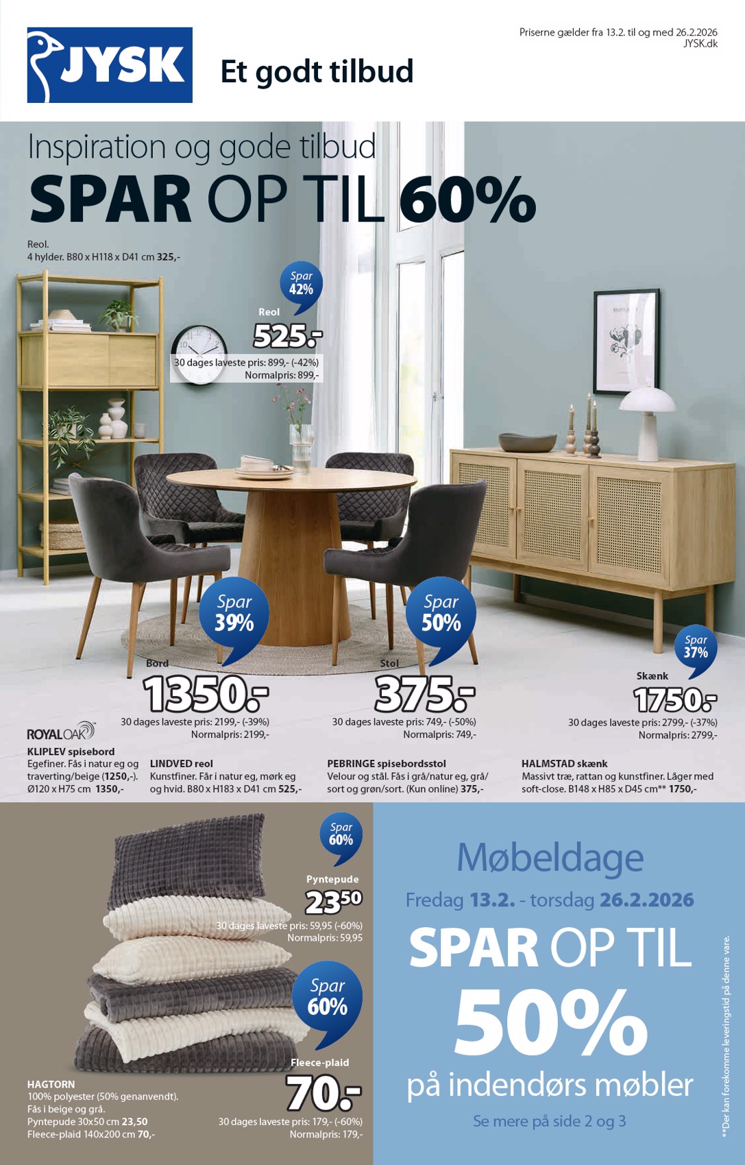 JYSK tilbudsavis gyldig fra 13.02.2026 til 26.02.2026