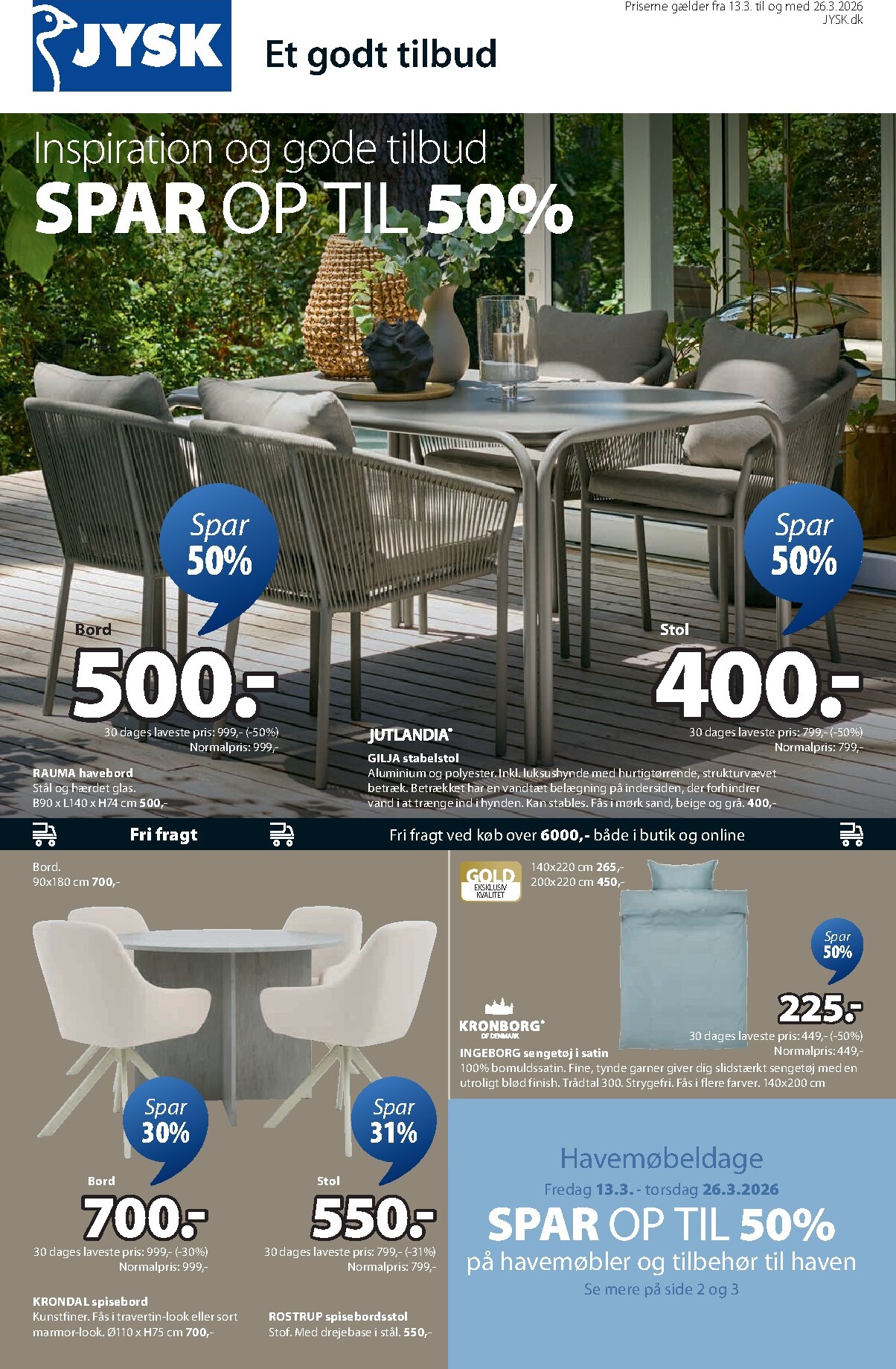 JYSK tilbudsavis gyldig fra 13.03.2026 til 26.03.2026