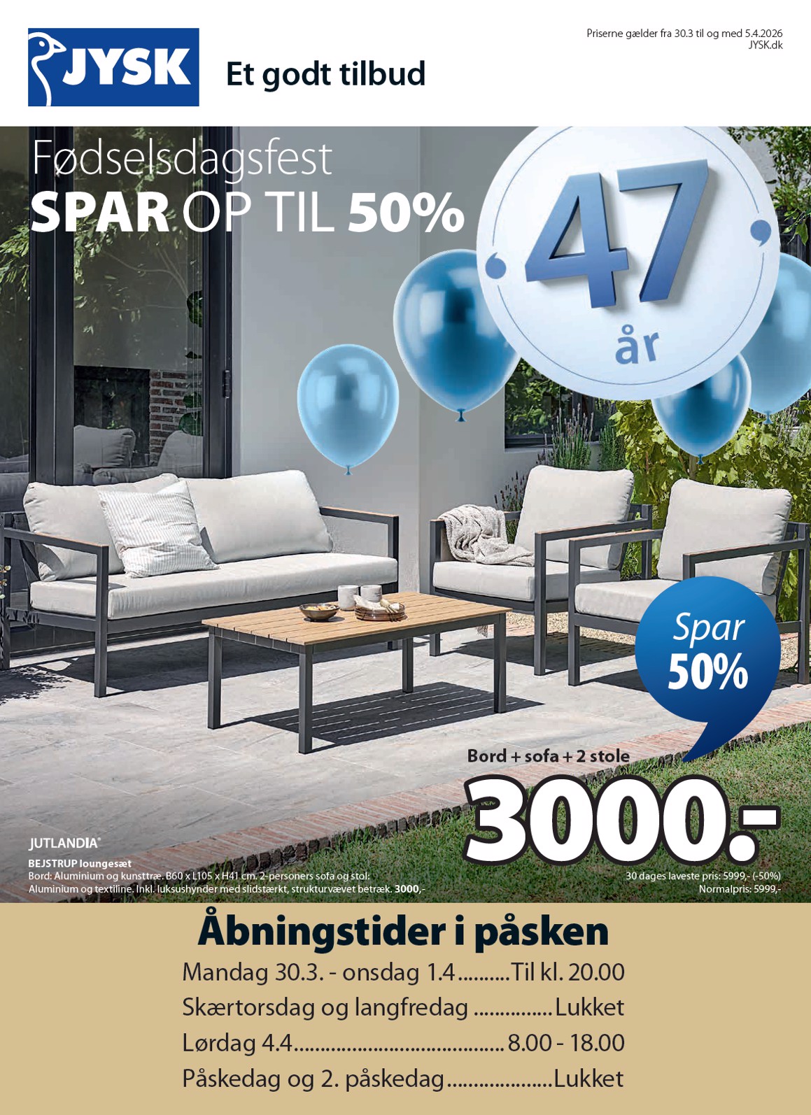 JYSK tilbudsavis gyldig fra 30.03.2026 til 05.04.2026