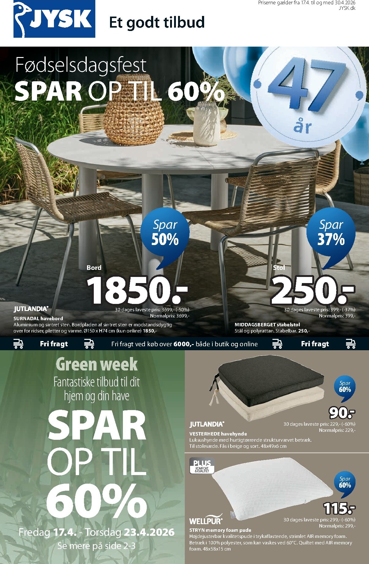 Aktuel JYSK katalog gyldig fra fredag 17.04.2026 til torsdag 30.04.2026