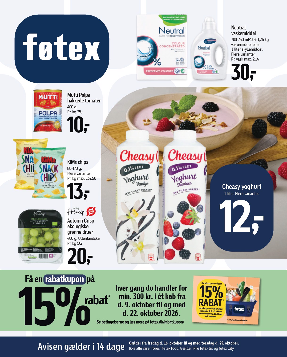 Føtex tilbudsavis for næste uge fra fredag, 16.10.2026 til torsdag, 29.10.2026