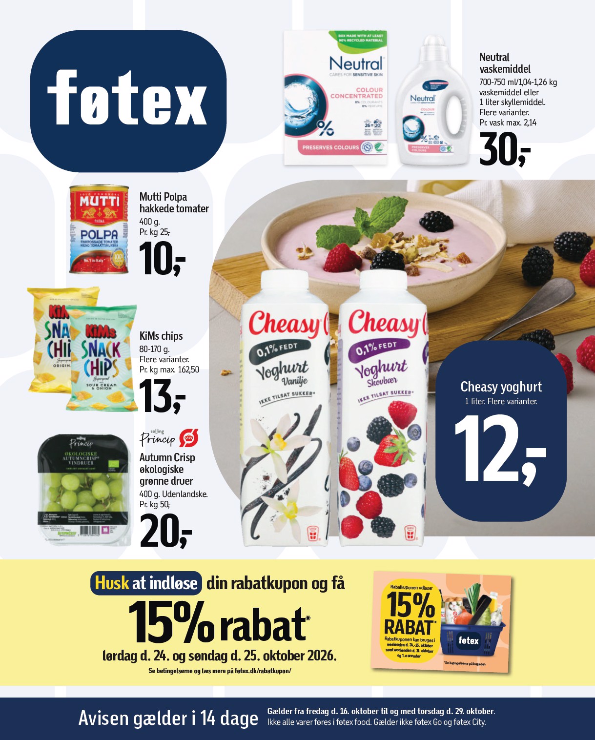 Aktuel Føtex tilbudsavis fra fredag, 16.10.2026 til torsdag, 29.10.2026