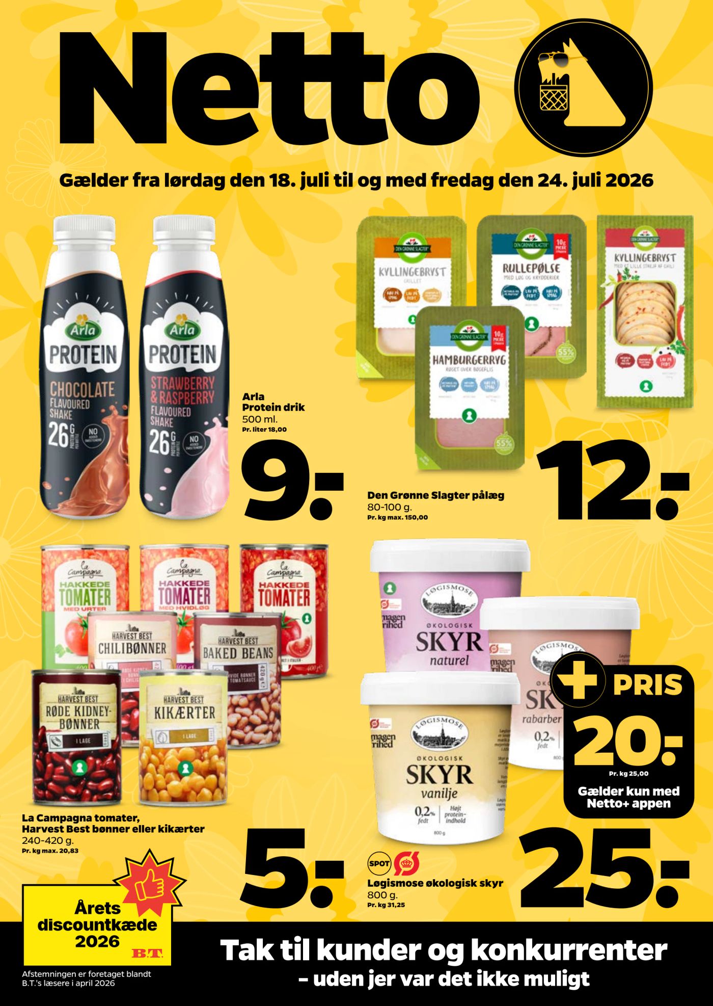 Netto tilbudsavis for næste uge fra lørdag, 18.07.2026 til fredag, 24.07.2026