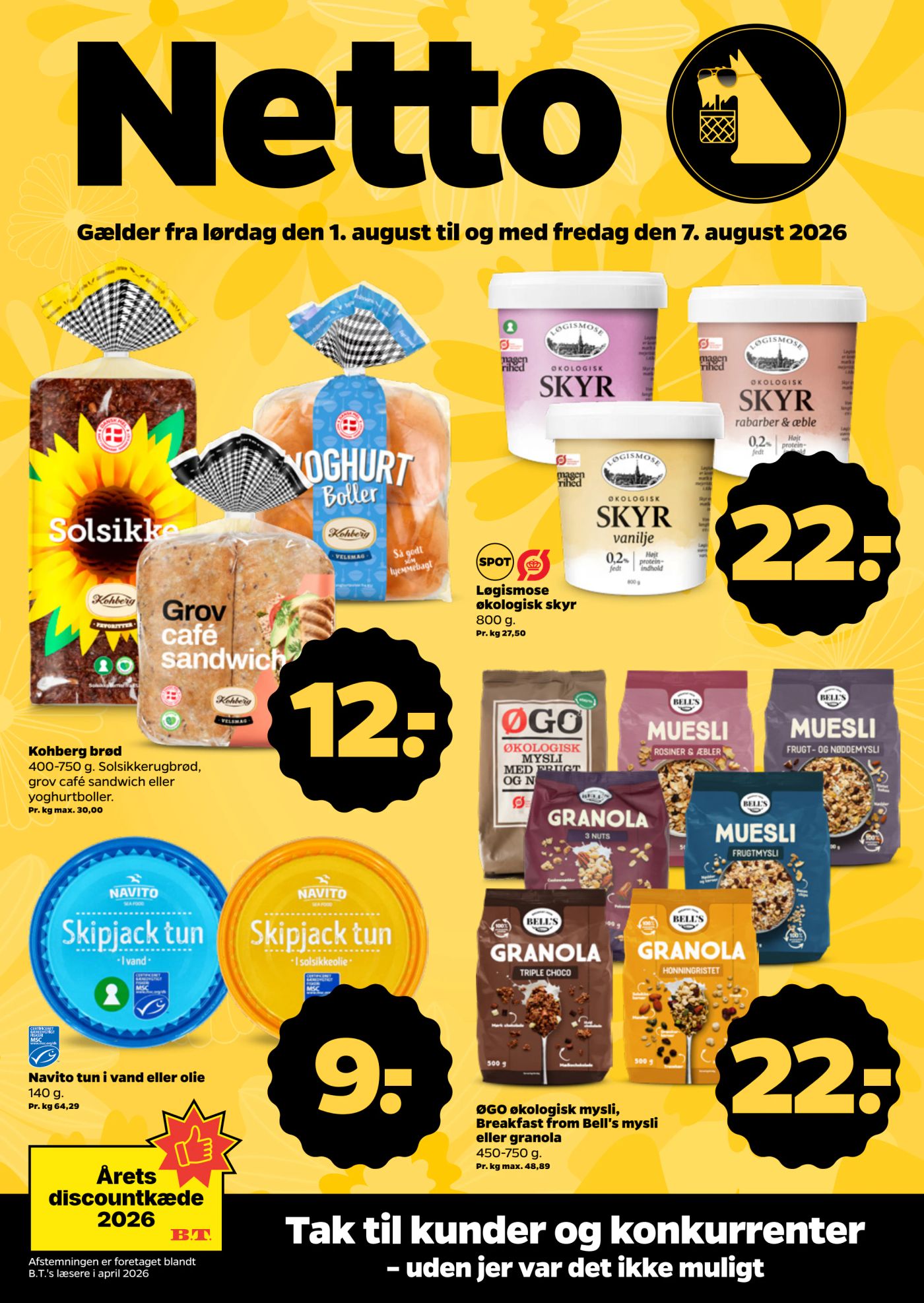 Netto tilbudsavis for næste uge fra lørdag, 01.08.2026 til fredag, 07.08.2026