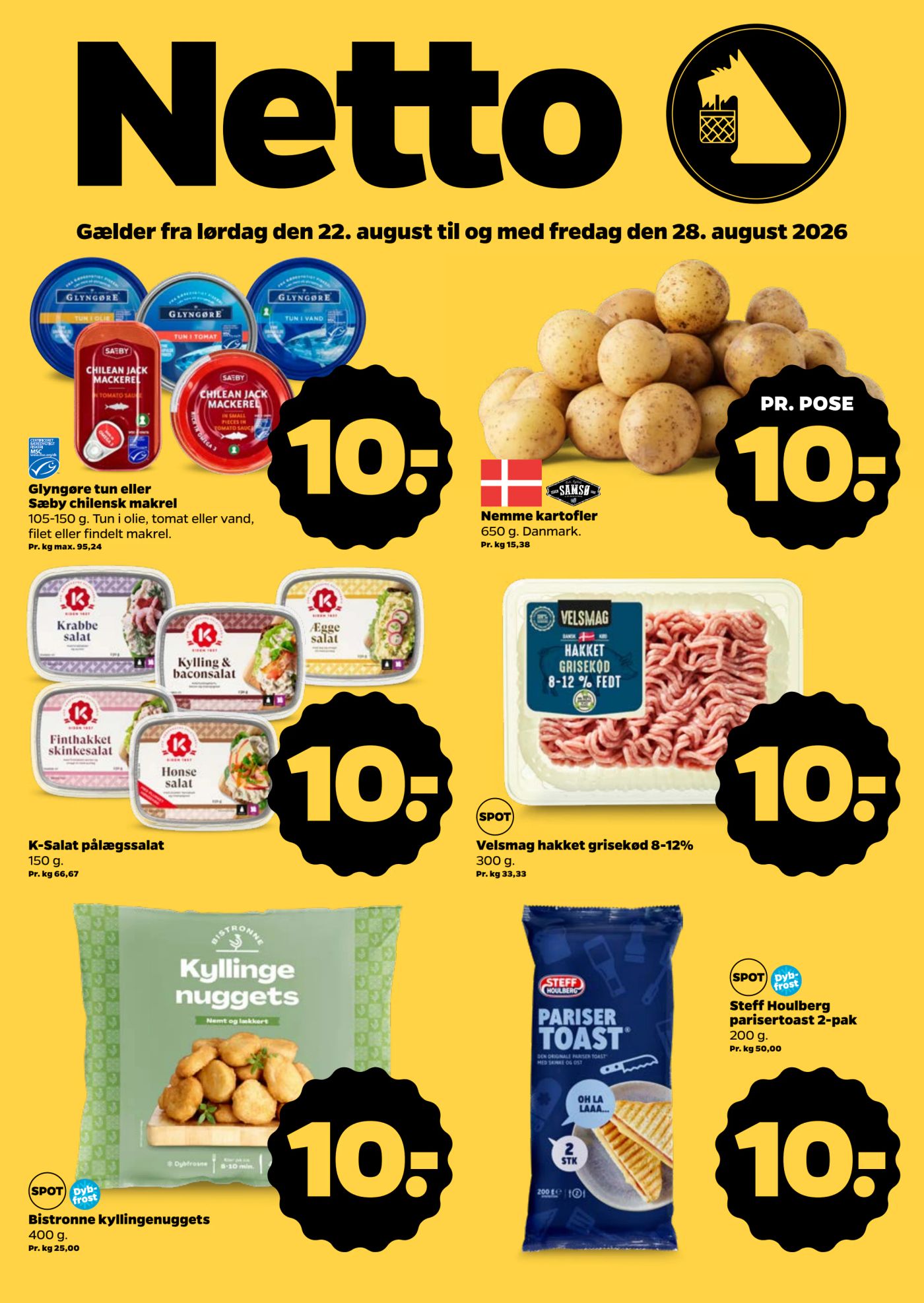Netto tilbudsavis for næste uge fra lørdag, 22.08.2026 til fredag, 28.08.2026