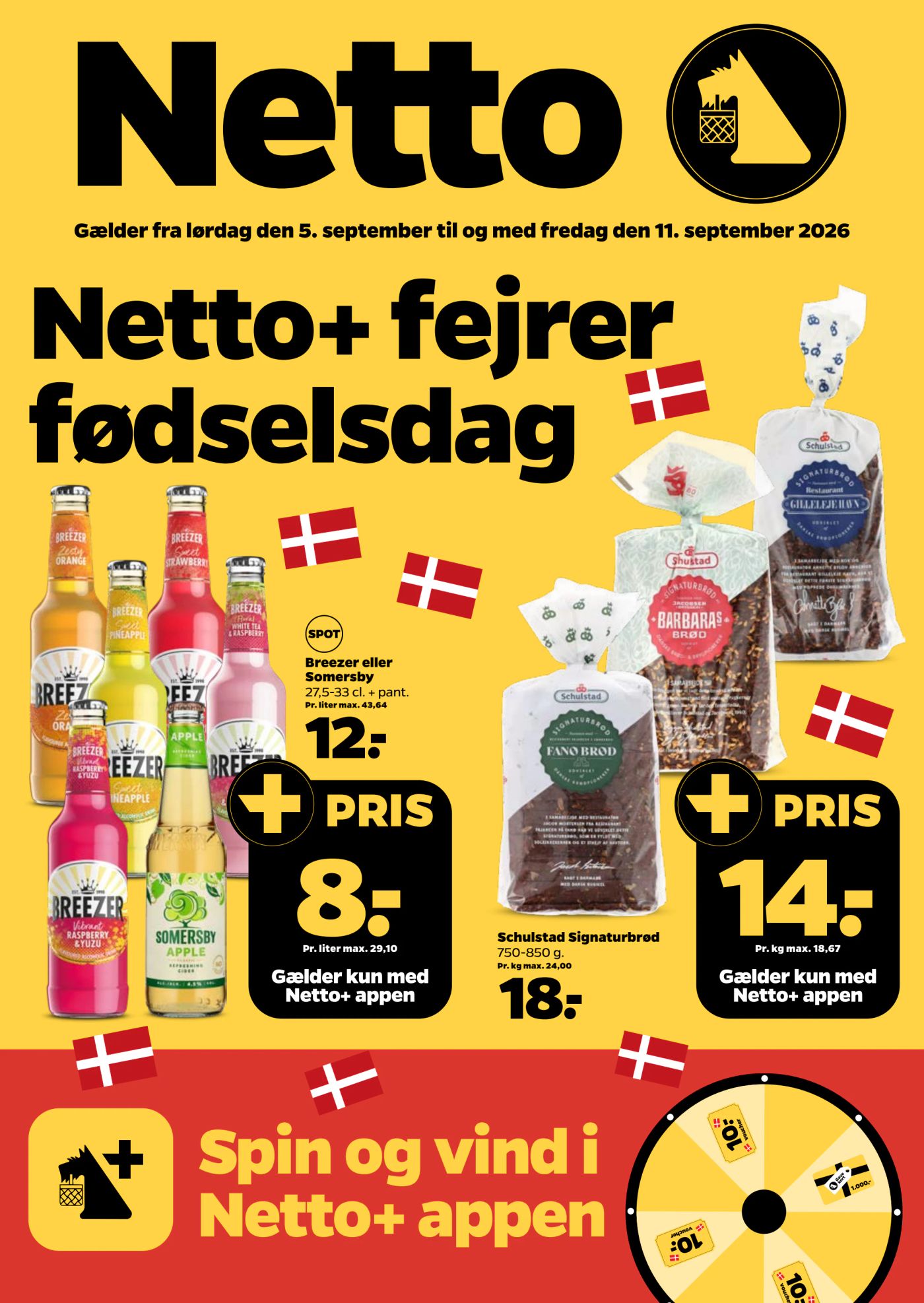 Aktuel Netto - Fødselsdag tilbudsavis fra lørdag, 05.09.2026 til fredag, 11.09.2026