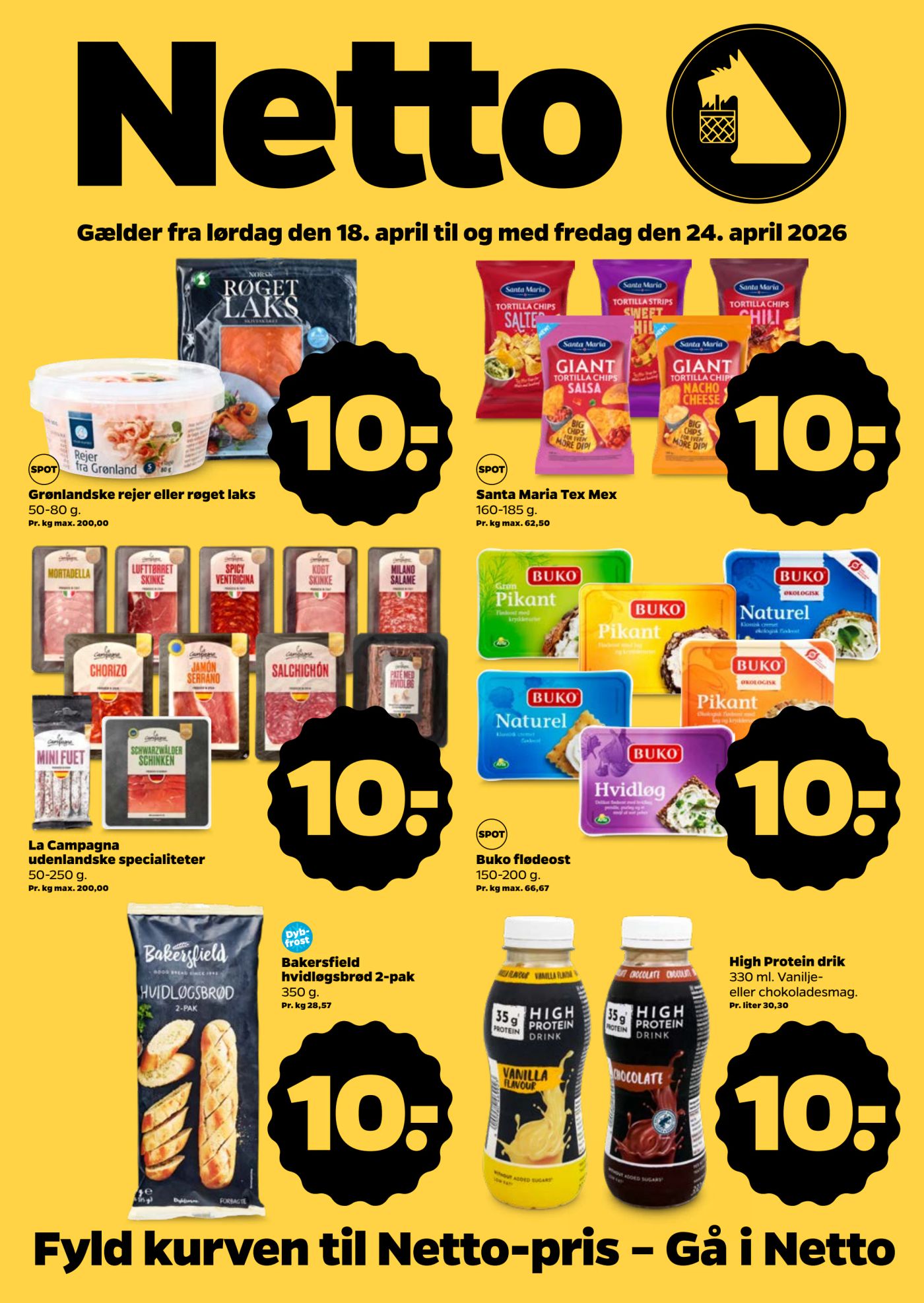 Netto flyer til næste uge fra lørdag 18.04.2026 til fredag 24.04.2026