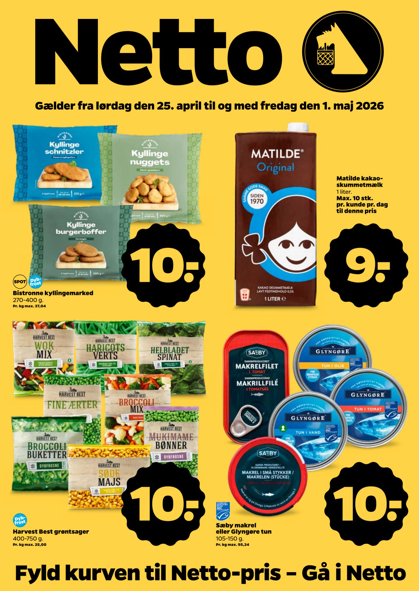 Netto flyer til næste uge fra lørdag 25.04.2026 til fredag 01.05.2026