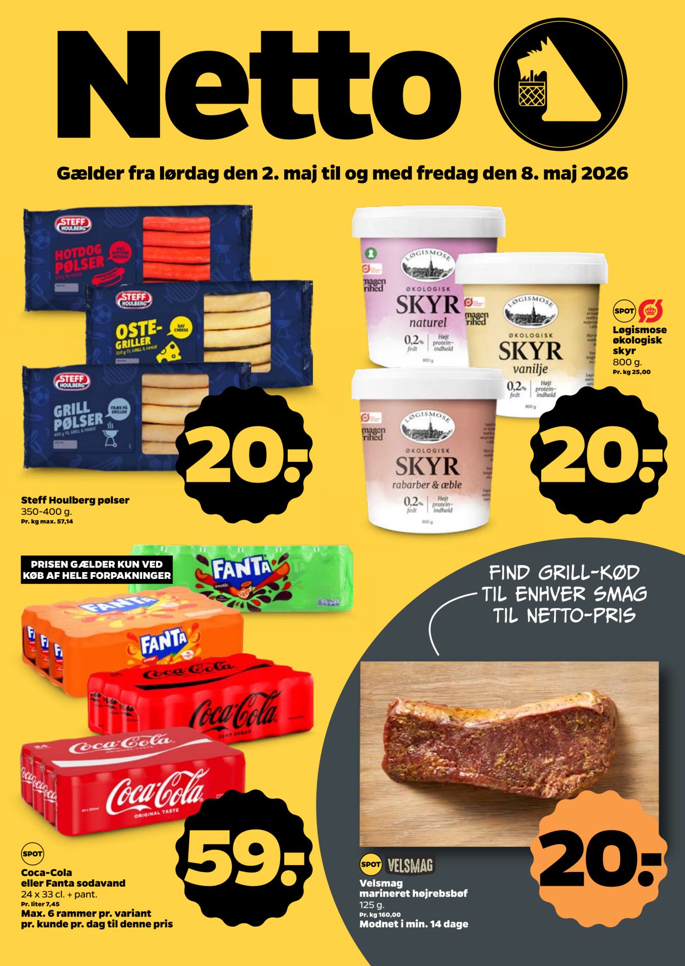 Netto flyer til næste uge fra lørdag 02.05.2026 til fredag 08.05.2026