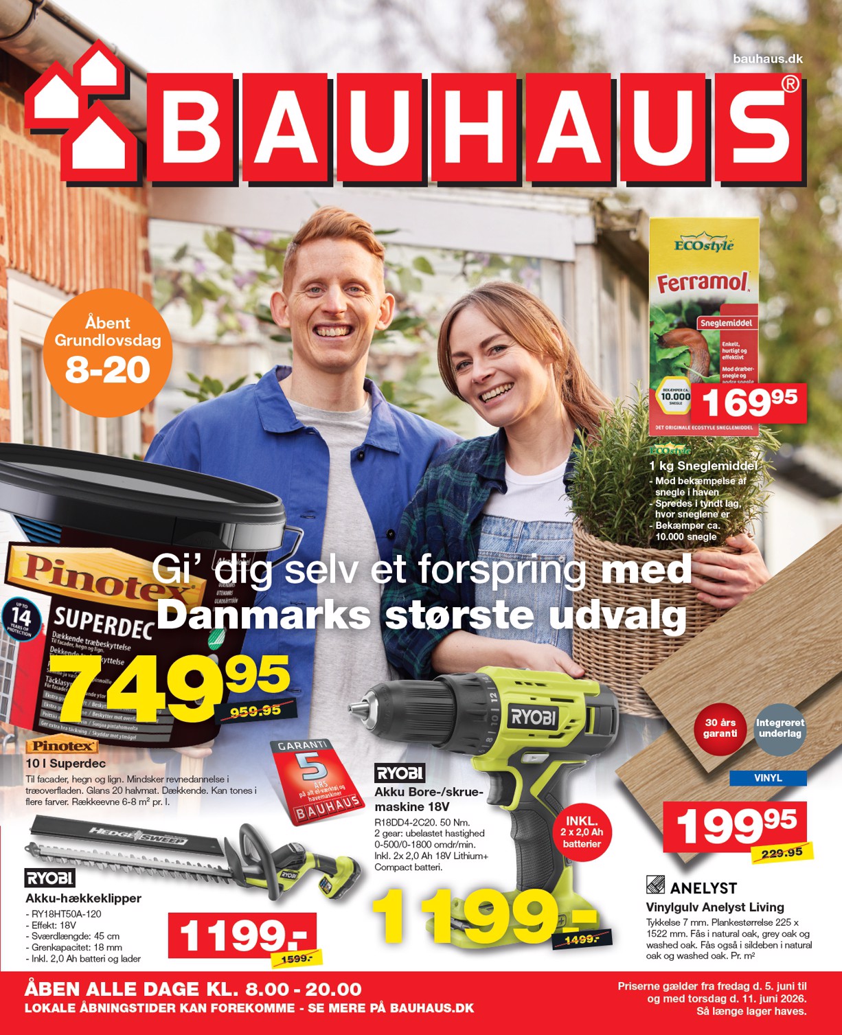 Aktuel BAUHAUS tilbudsavis fra fredag, 05.06.2026 til torsdag, 11.06.2026
