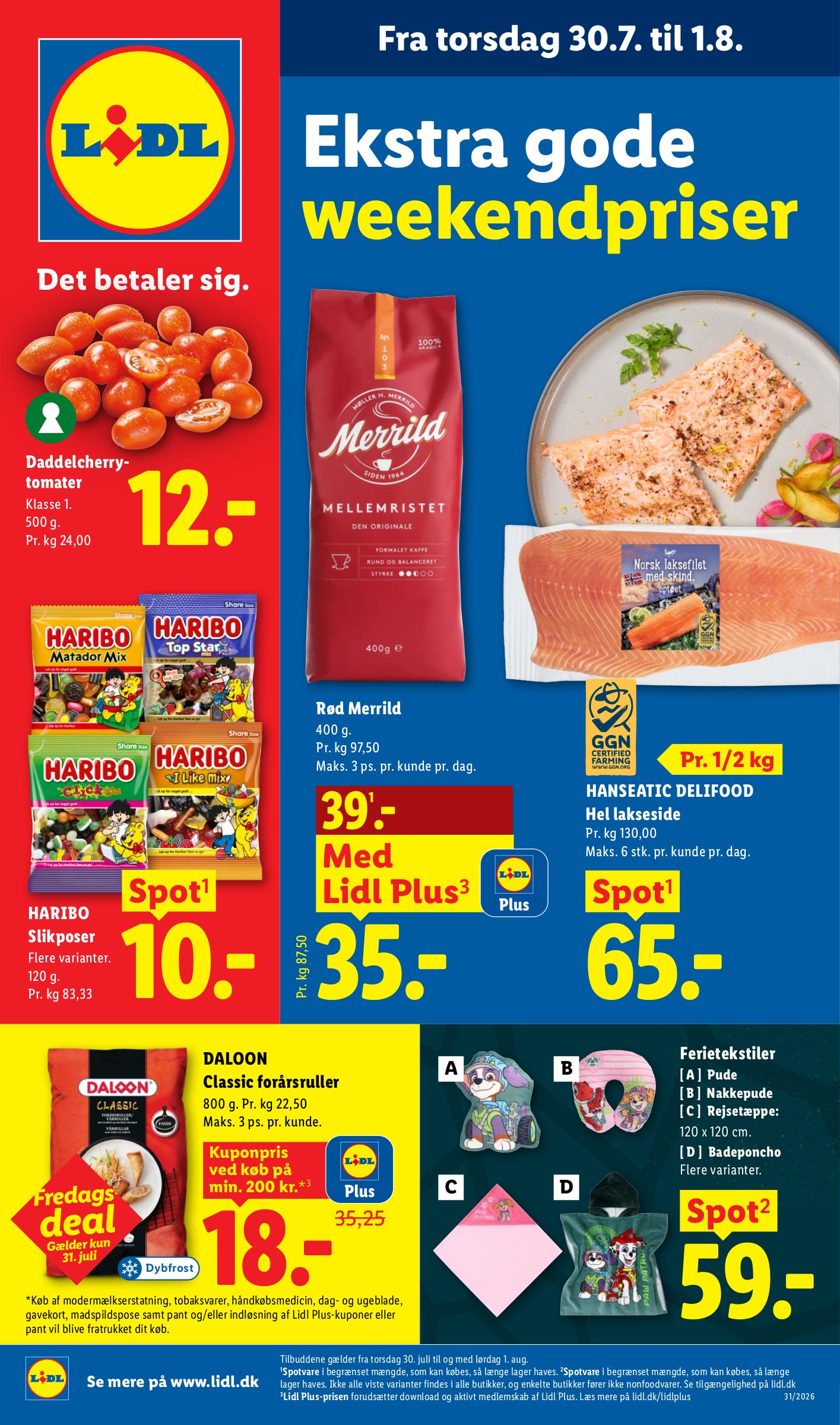 Ny Lidl - Ekstra gode weekendpriser tilbudsavis fra torsdag, 30.07.2026 til lørdag, 01.08.2026