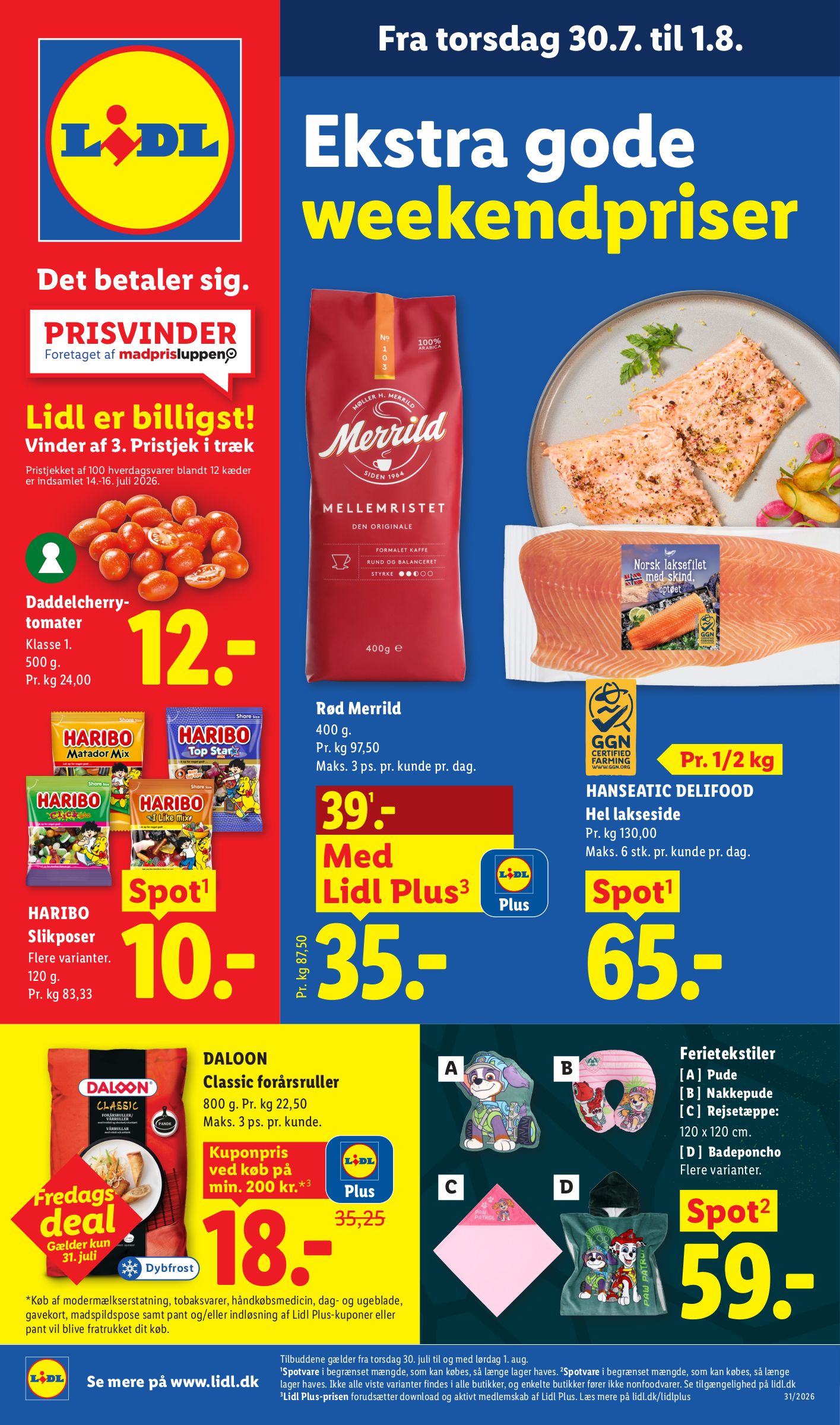 Aktuel Lidl - Ekstra gode weekendpriser tilbudsavis fra torsdag, 30.07.2026 til lørdag, 01.08.2026