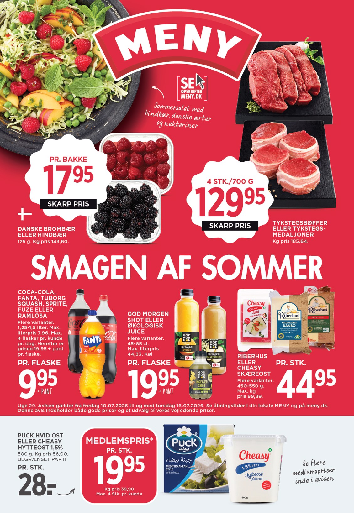 Meny tilbudsavis for næste uge fra fredag, 10.07.2026 til torsdag, 16.07.2026