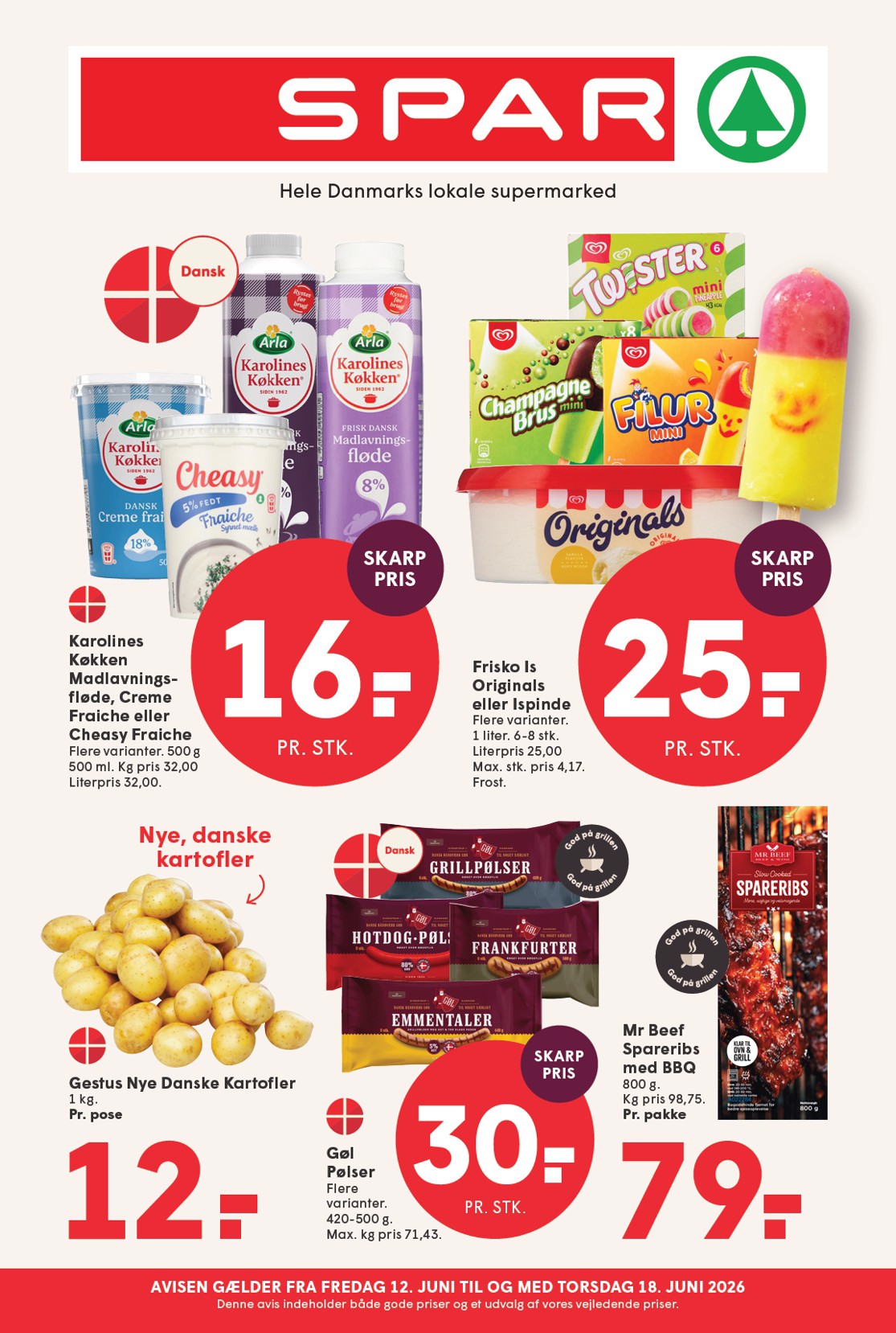 Spar tilbudsavis for næste uge fra fredag, 12.06.2026 til torsdag, 18.06.2026