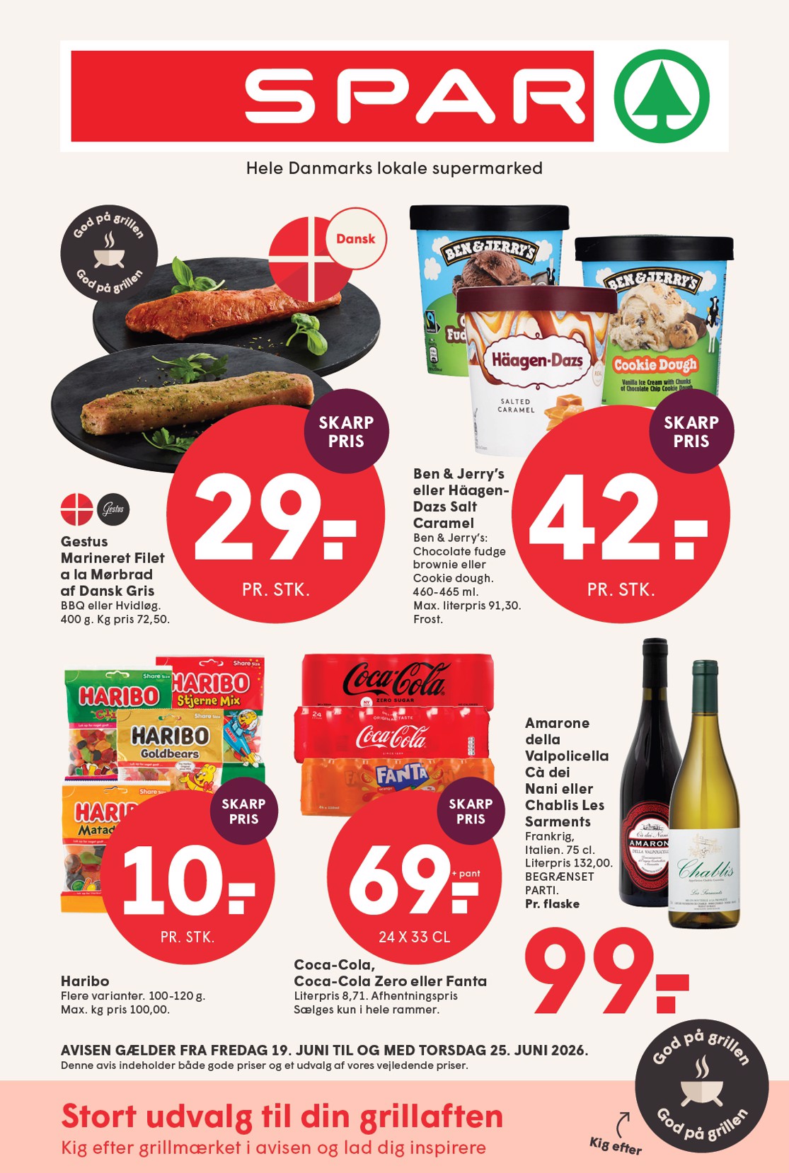 Spar tilbudsavis for næste uge fra fredag, 19.06.2026 til torsdag, 25.06.2026