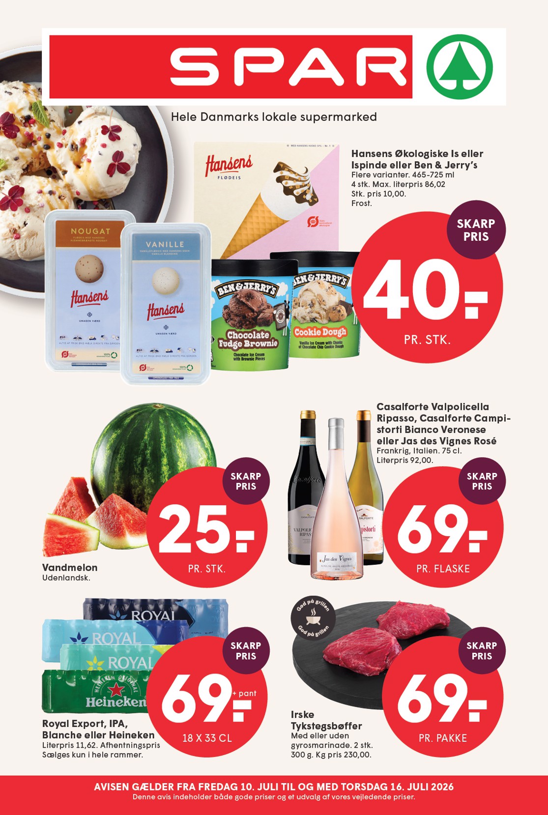 Spar tilbudsavis for næste uge fra fredag, 10.07.2026 til torsdag, 16.07.2026