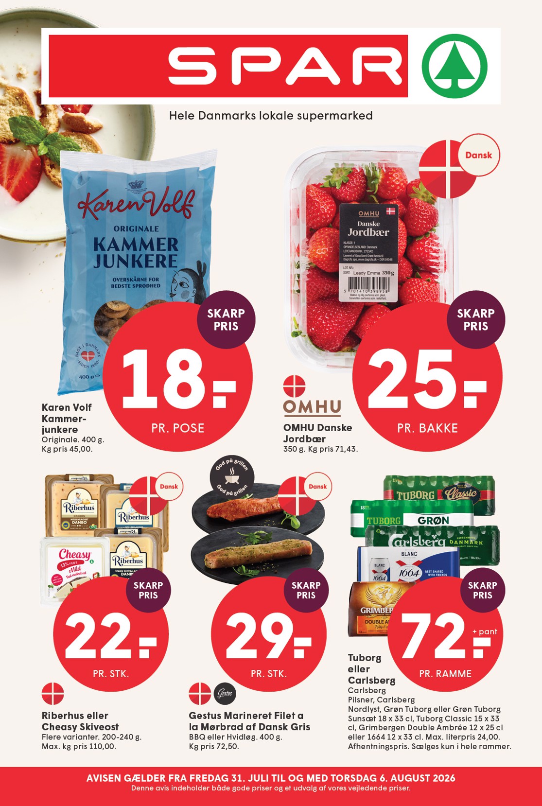 Spar tilbudsavis for næste uge fra fredag, 31.07.2026 til torsdag, 06.08.2026