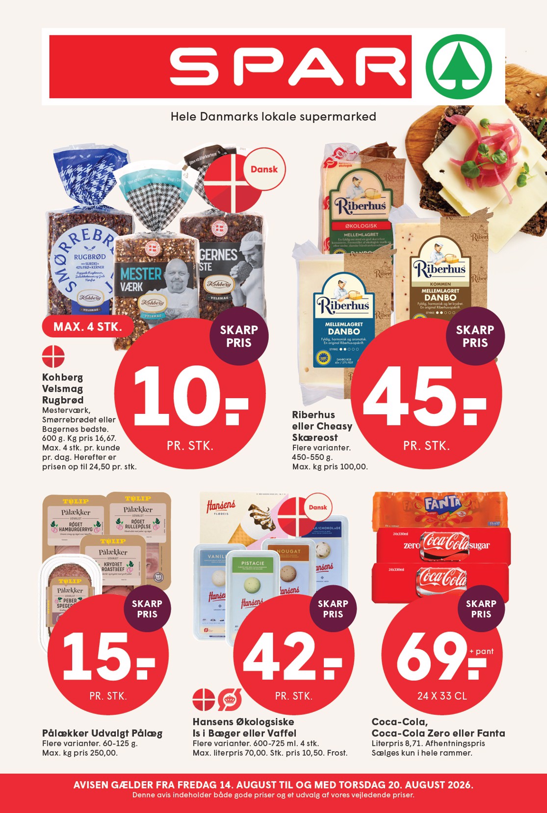 Spar tilbudsavis for næste uge fra fredag, 14.08.2026 til torsdag, 20.08.2026