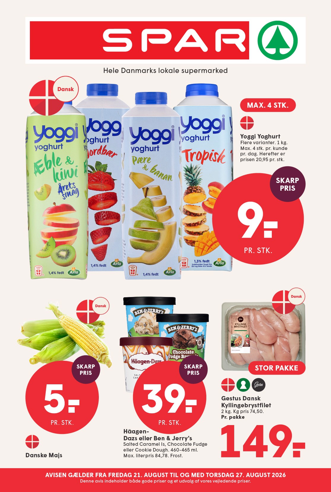 Spar tilbudsavis for næste uge fra fredag, 21.08.2026 til torsdag, 27.08.2026