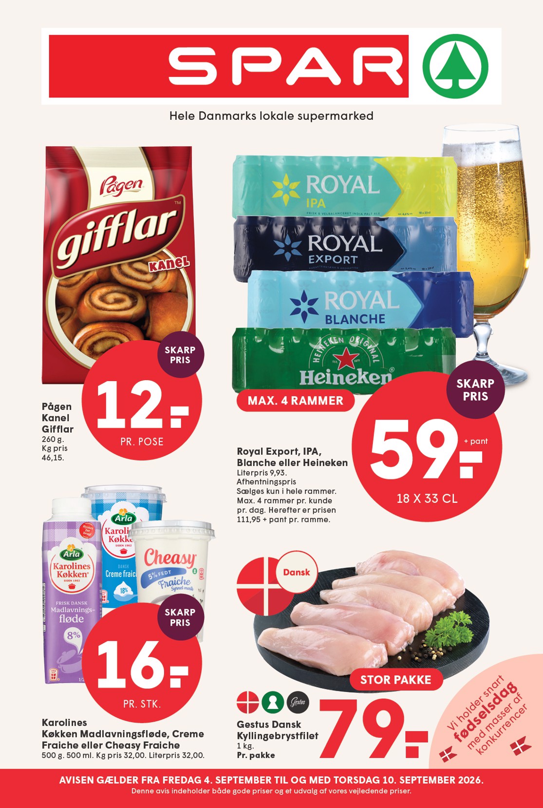 Spar tilbudsavis for næste uge fra fredag, 04.09.2026 til torsdag, 10.09.2026