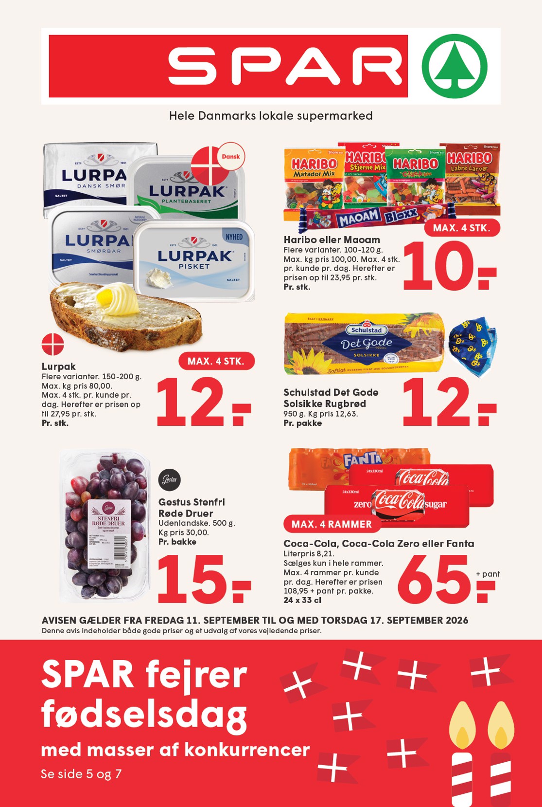 Spar tilbudsavis for næste uge fra fredag, 11.09.2026 til torsdag, 17.09.2026