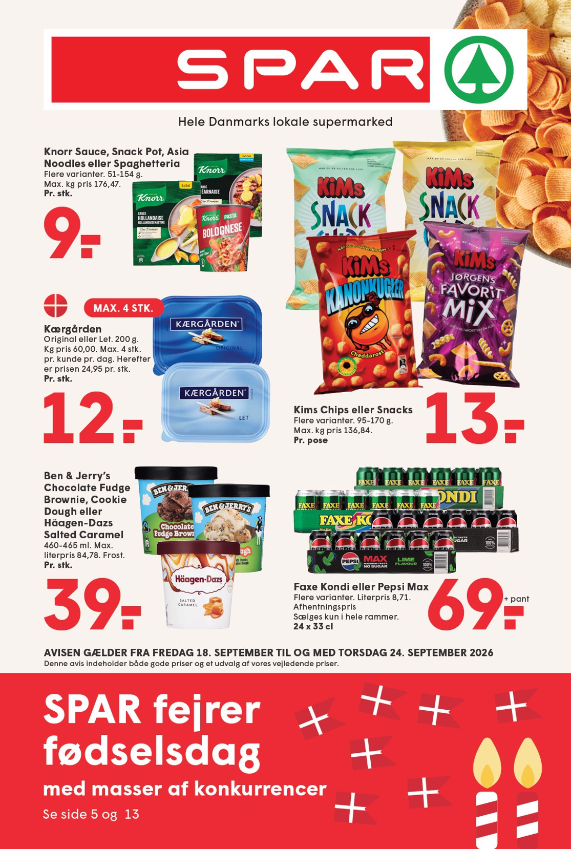Spar tilbudsavis for næste uge fra fredag, 18.09.2026 til torsdag, 24.09.2026