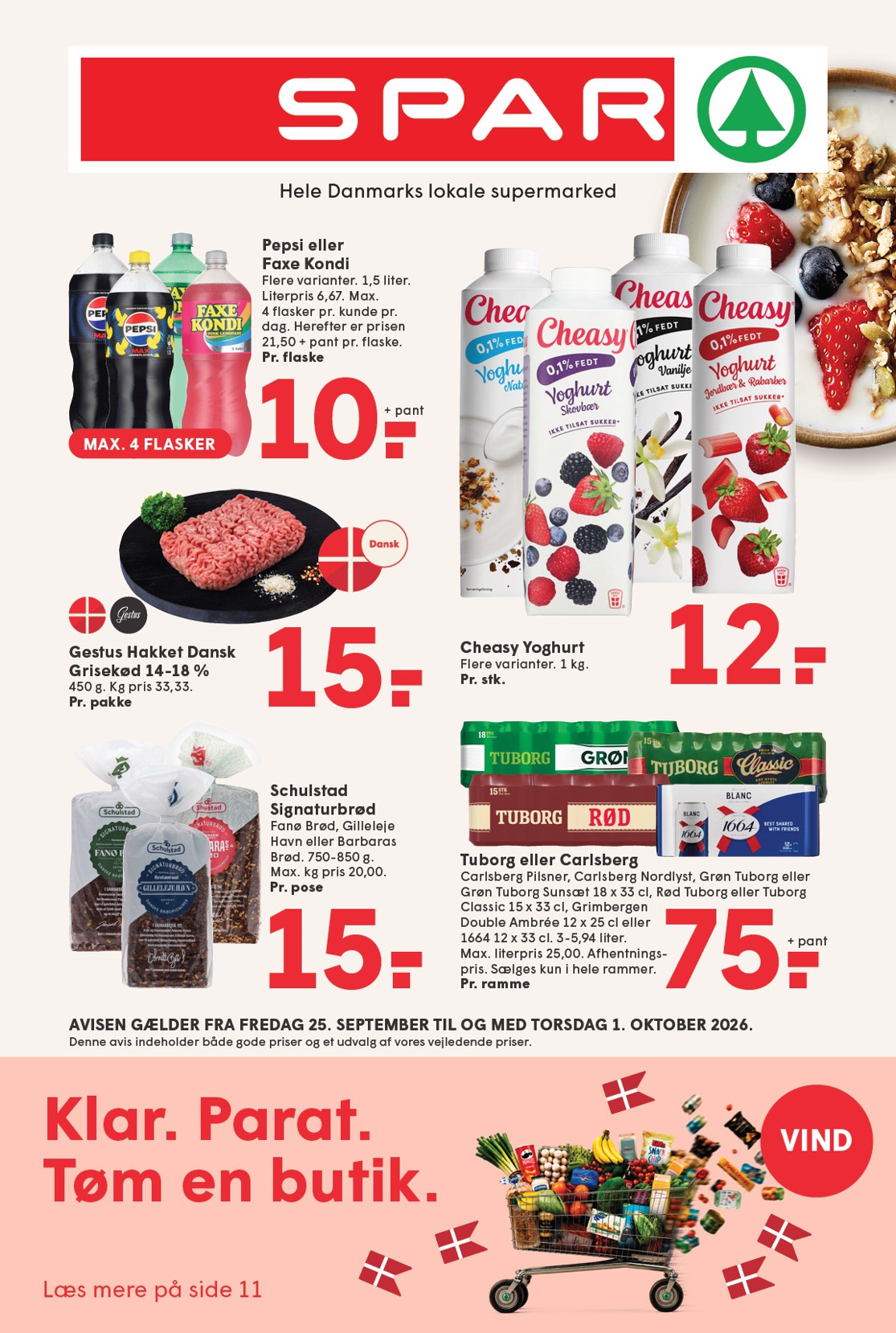 Spar tilbudsavis for næste uge fra fredag, 25.09.2026 til torsdag, 01.10.2026