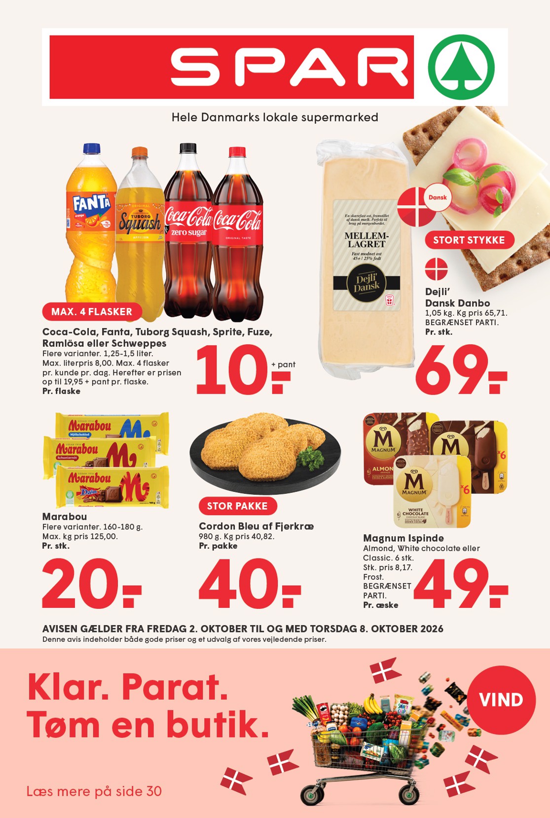 Spar tilbudsavis for næste uge fra fredag, 02.10.2026 til torsdag, 08.10.2026