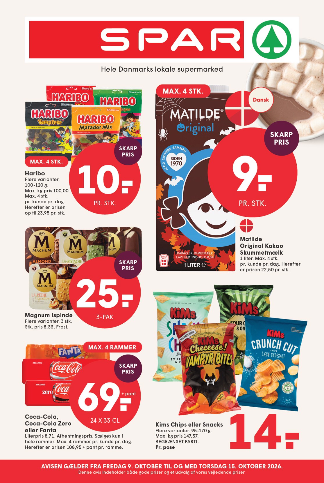 Spar tilbudsavis for næste uge fra fredag, 09.10.2026 til torsdag, 15.10.2026