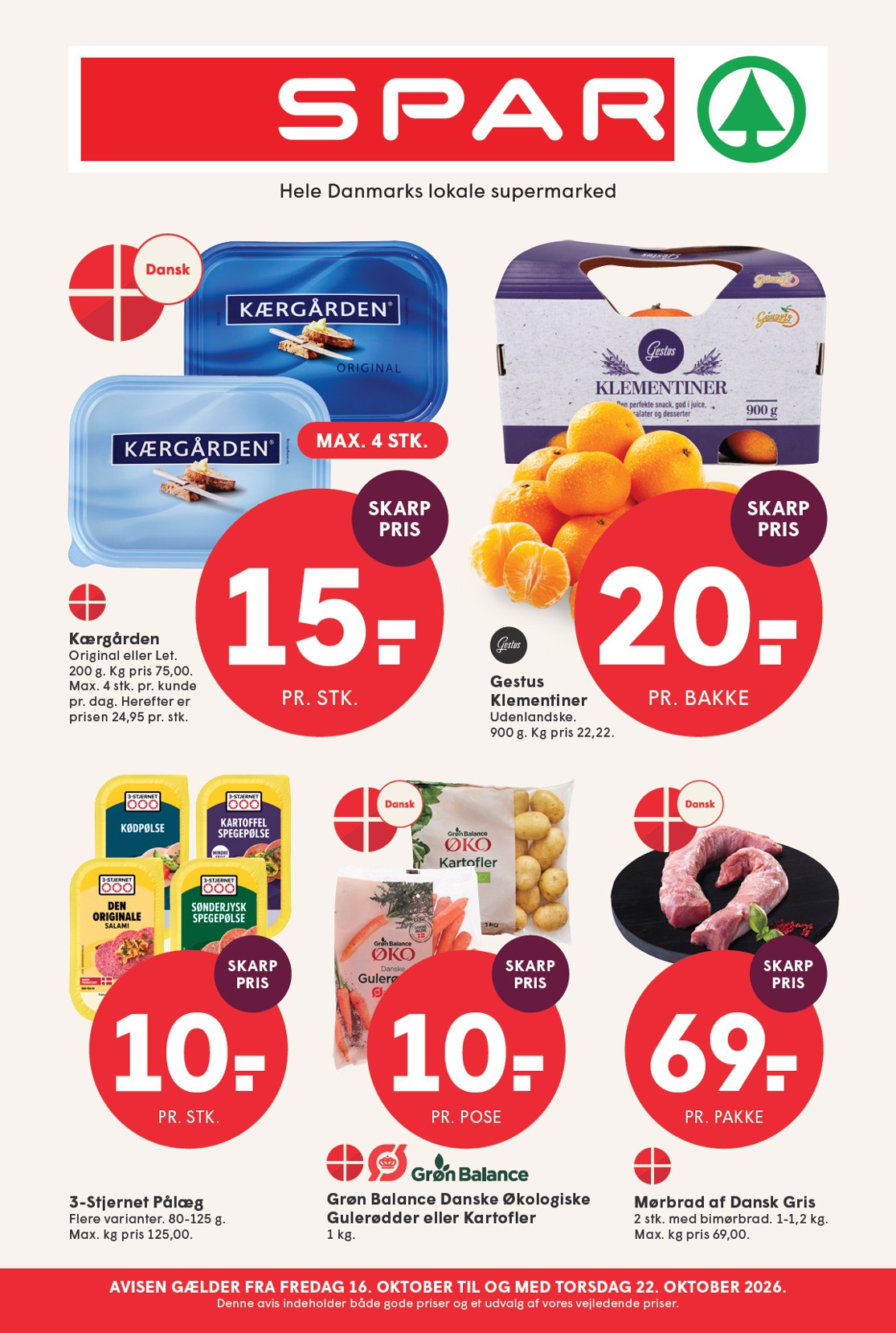Spar tilbudsavis for næste uge fra fredag, 16.10.2026 til torsdag, 22.10.2026