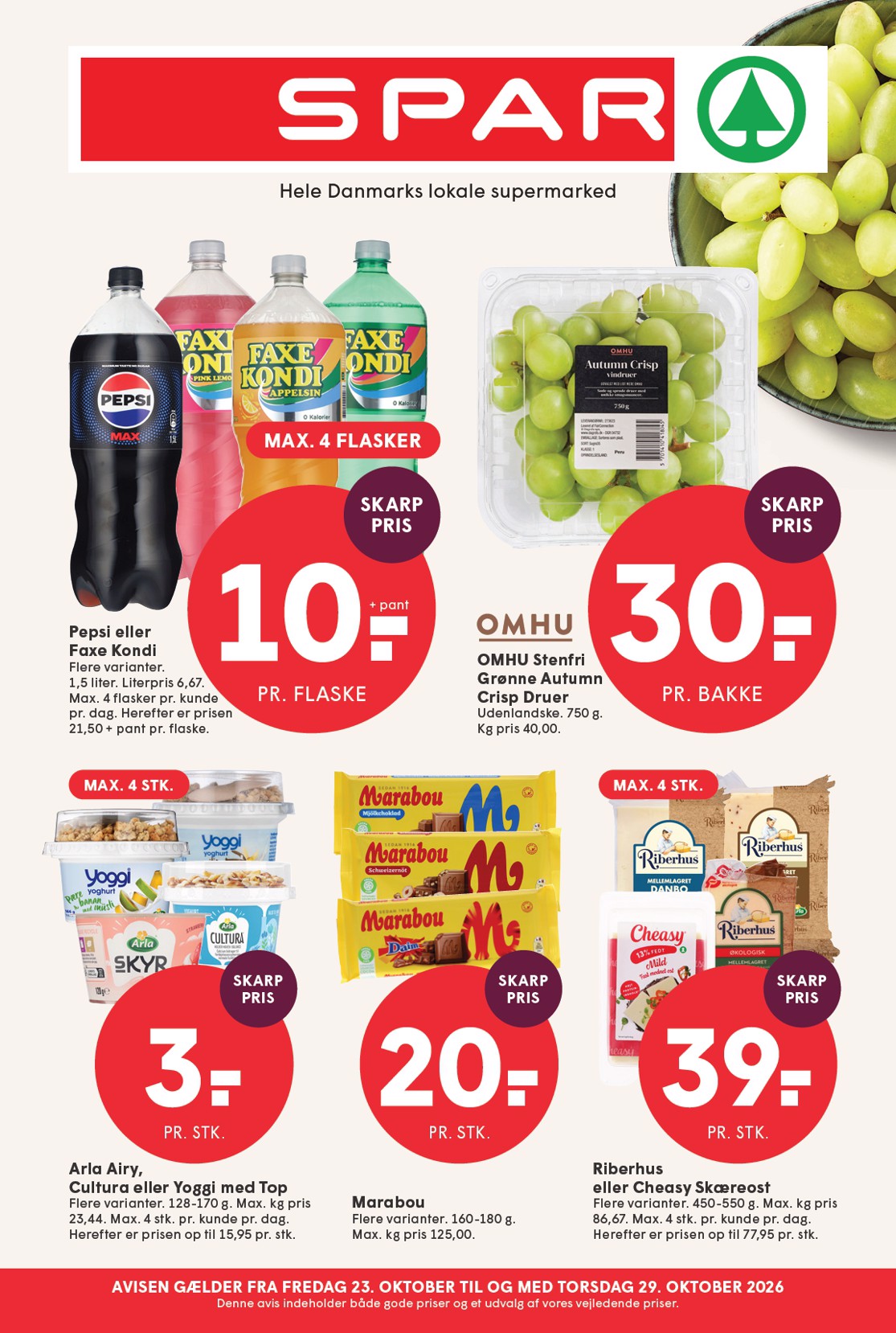 Spar tilbudsavis for næste uge fra fredag, 23.10.2026 til torsdag, 29.10.2026