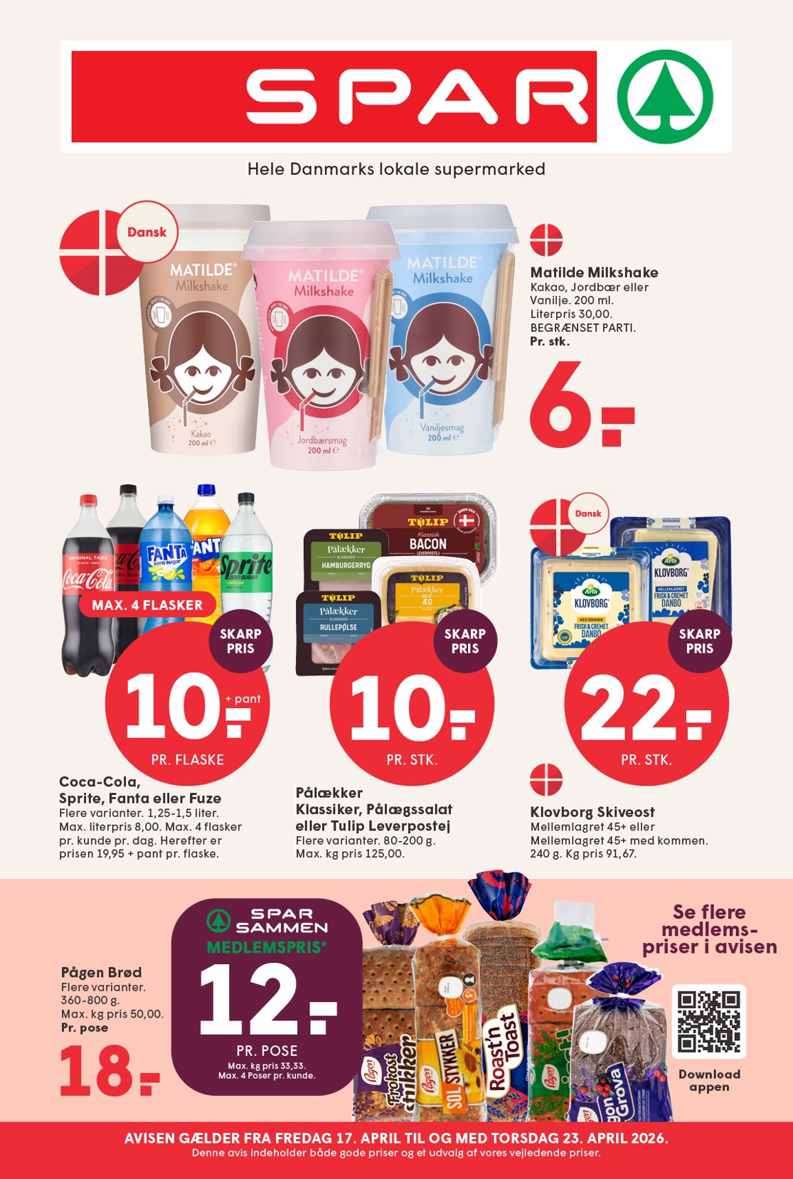 Spar flyer til næste uge fra fredag 17.04.2026 til torsdag 23.04.2026