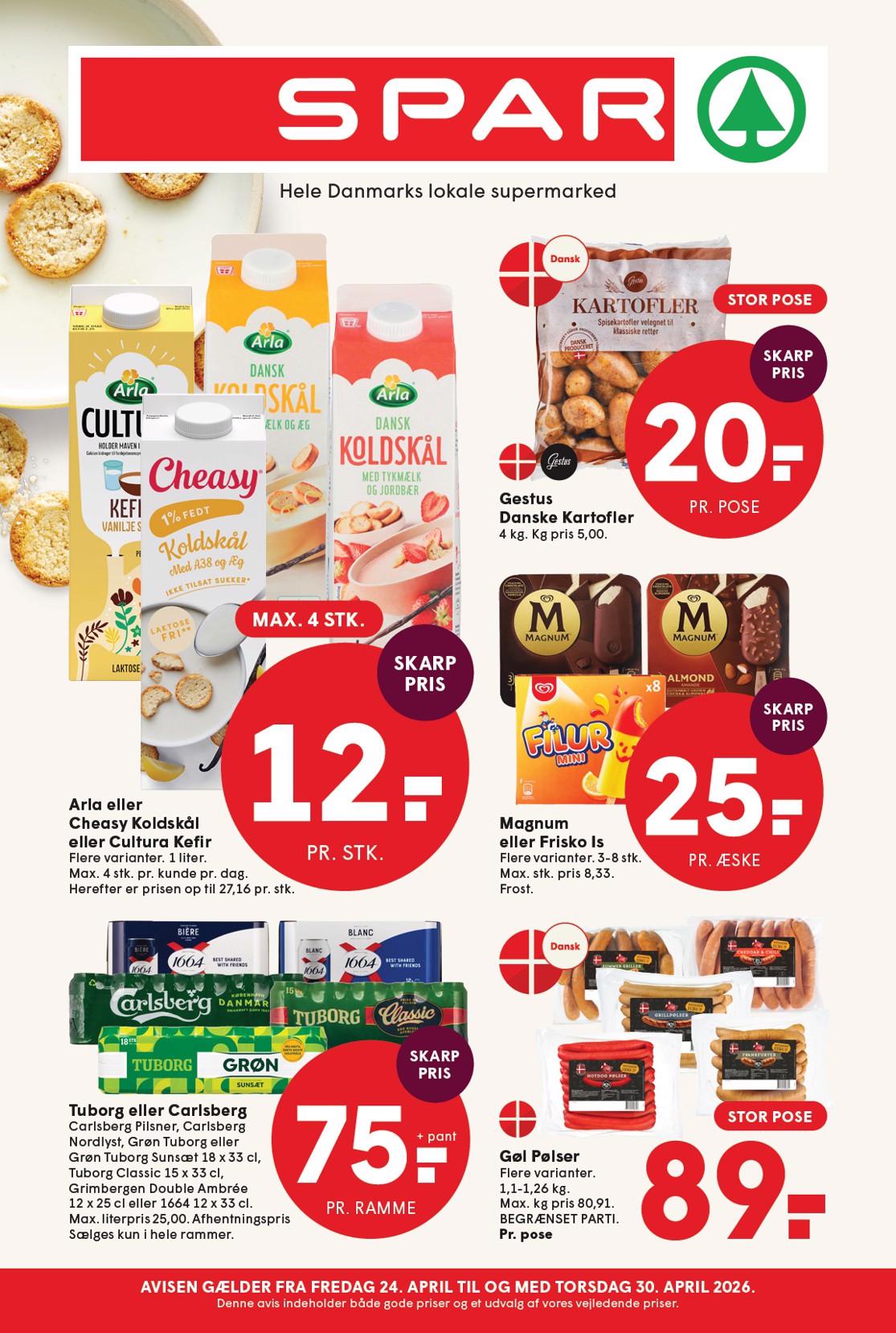 Spar flyer til næste uge fra fredag 24.04.2026 til torsdag 30.04.2026