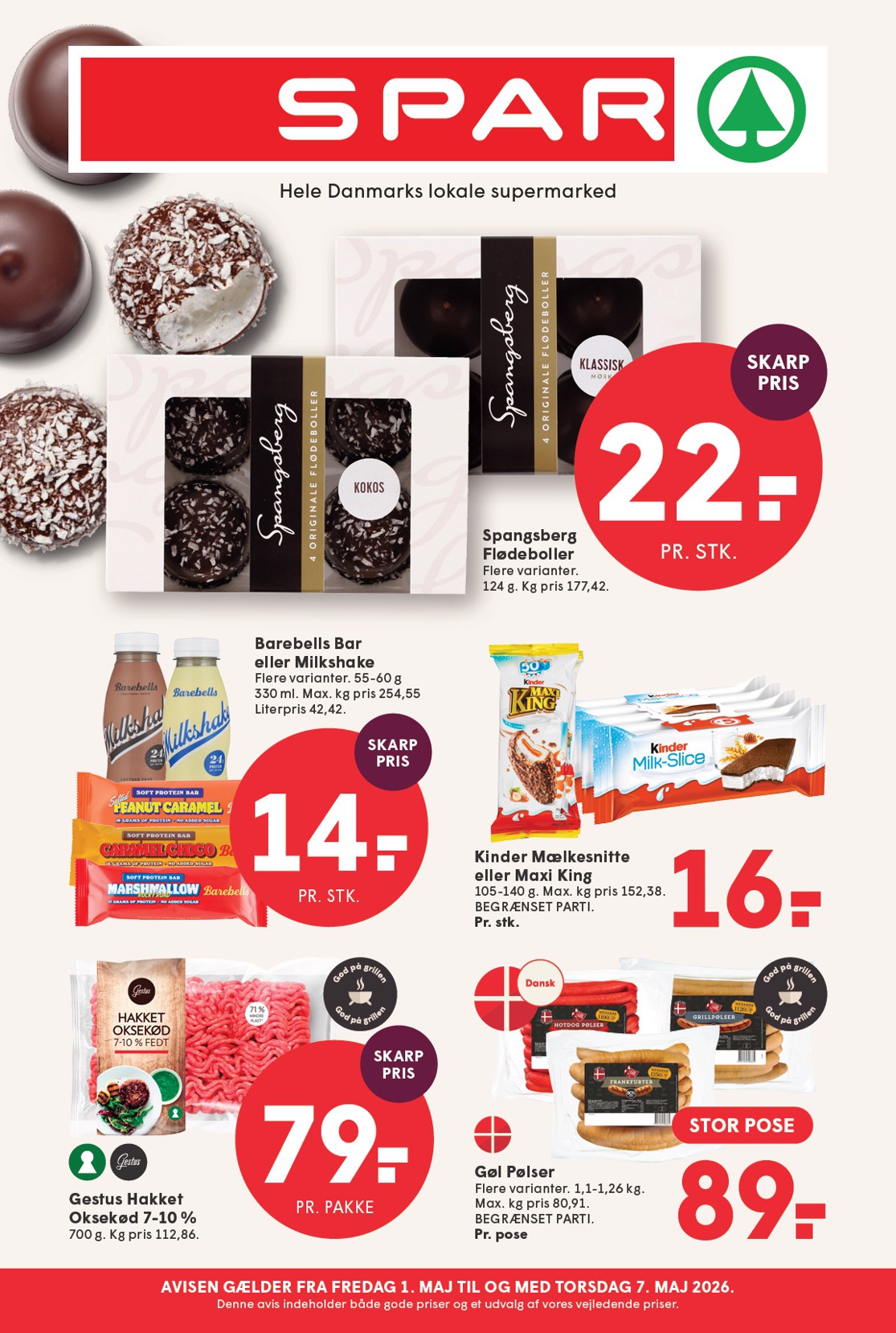 Spar flyer til næste uge fra fredag 01.05.2026 til torsdag 07.05.2026