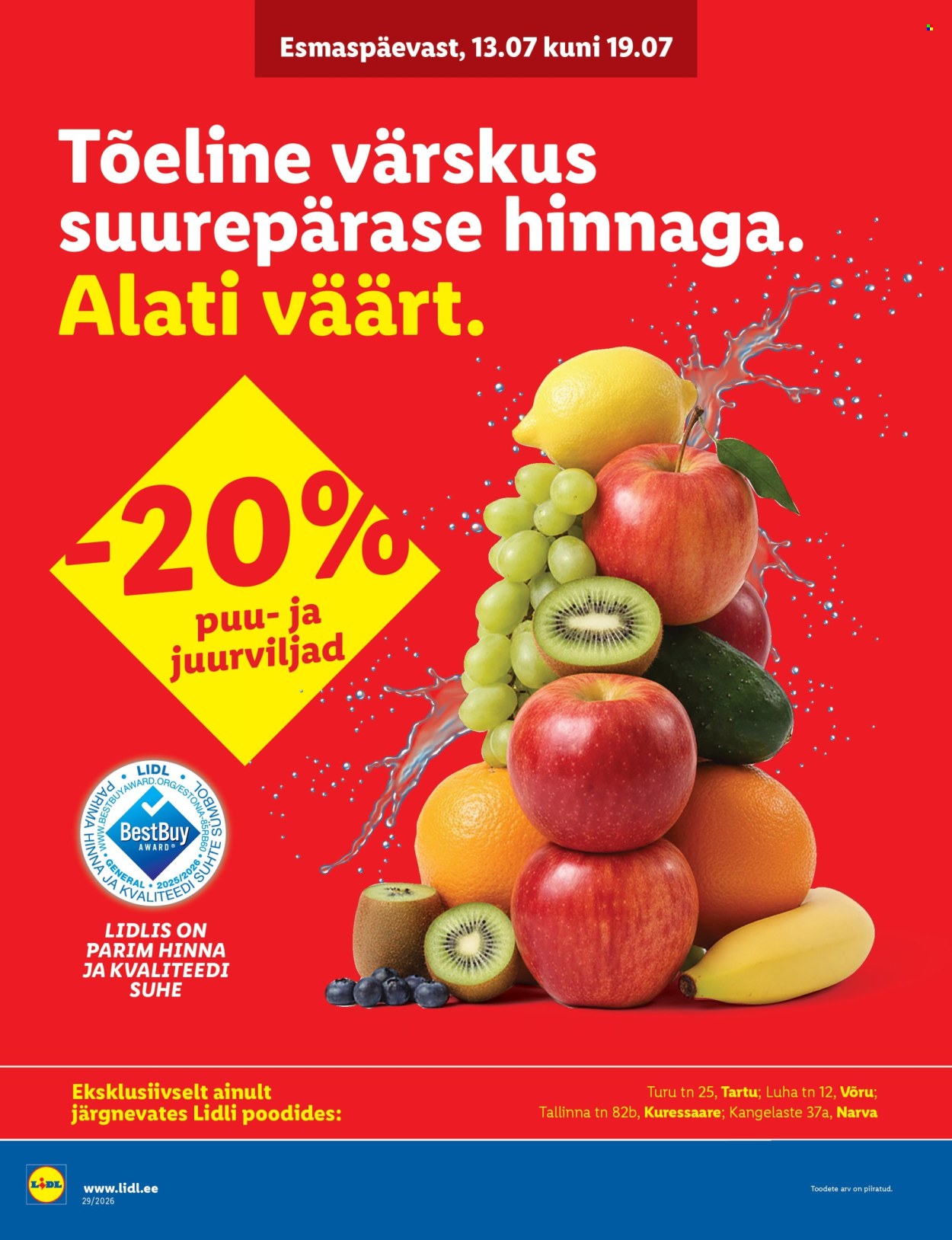 Lidl kliendileht - Allahindluste tormijooks (13.07 - 19.07.2026)