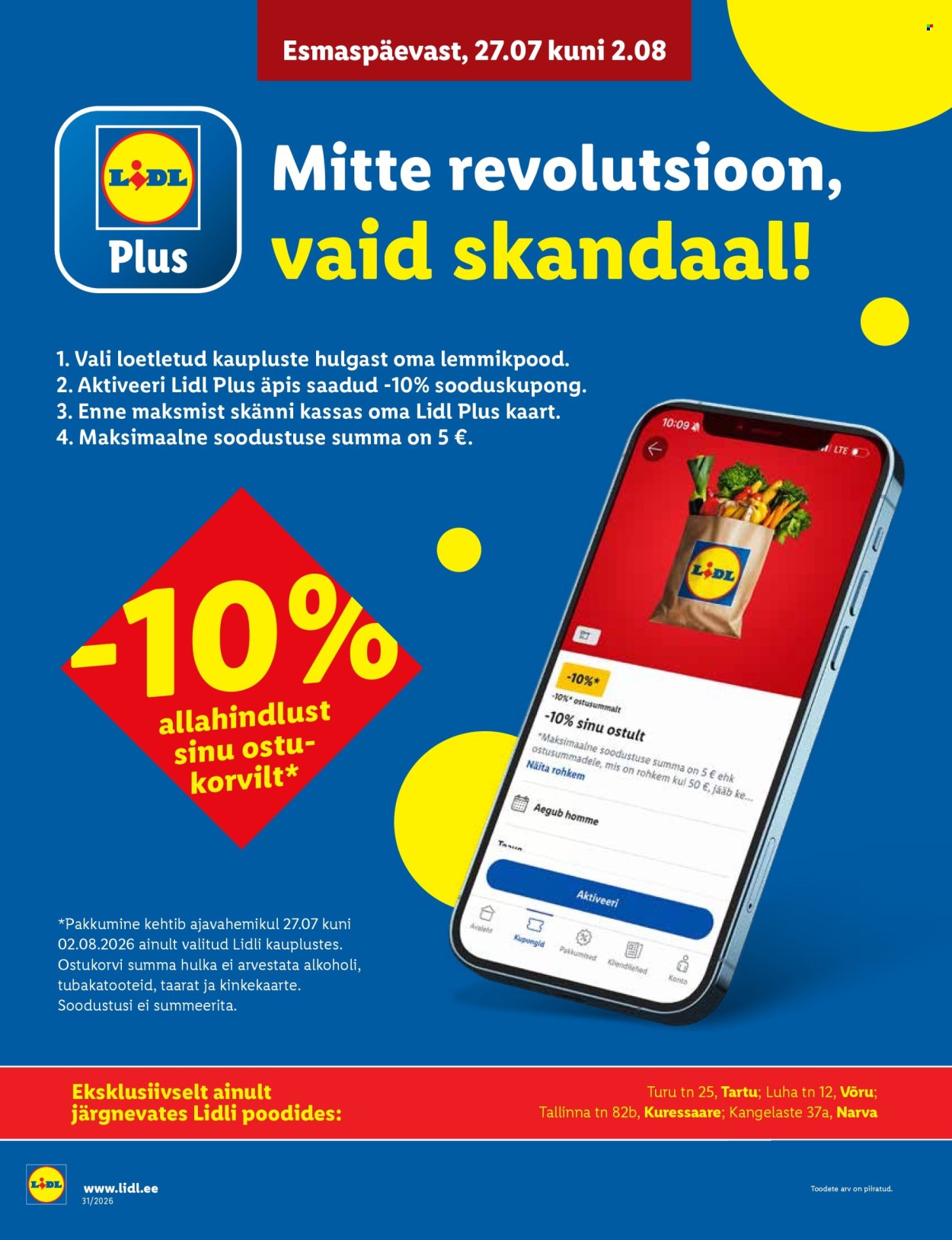 Lidl kliendileht - Allahindluste tormijooks (27.07 - 2.08.2026)