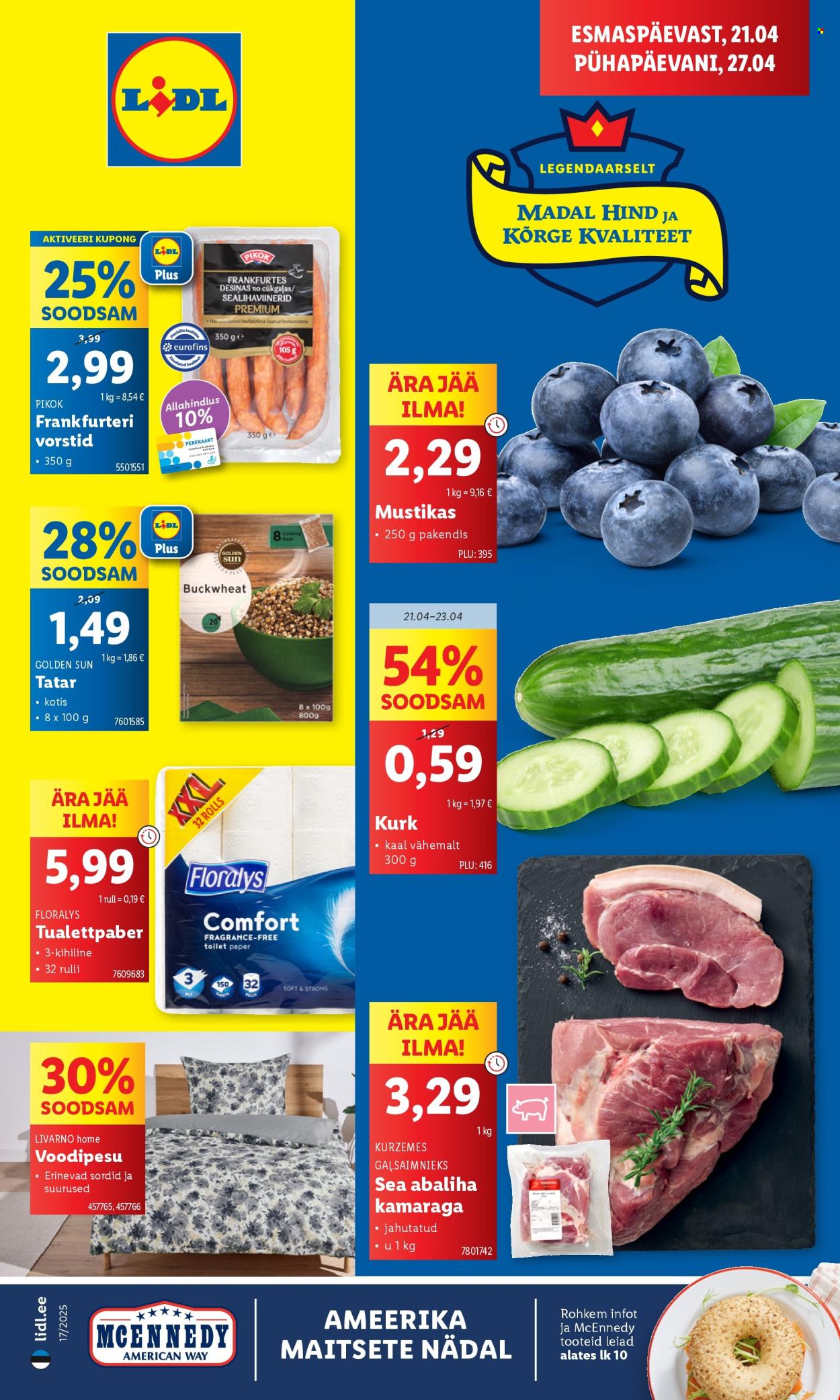 Kiirusta LIDL kurk 54%, Coop Paulig Arabica 40%, Selver krevet 20% - vaata veel parimaid pakumisi ja soodustusi 2025-04-23