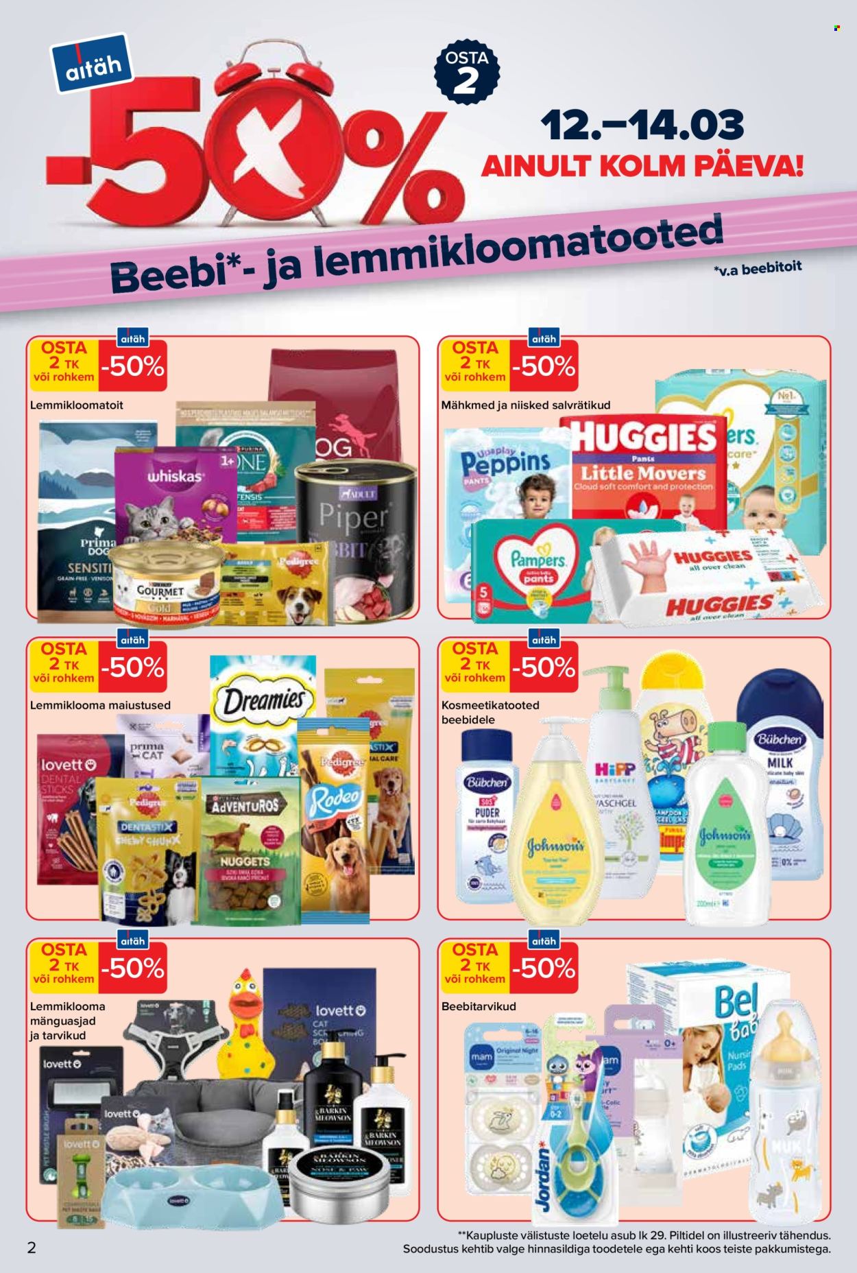 Maxima kliendileht - -50% Beebi- ja lemmikloomatooted (12.03 - 14.03.2026)